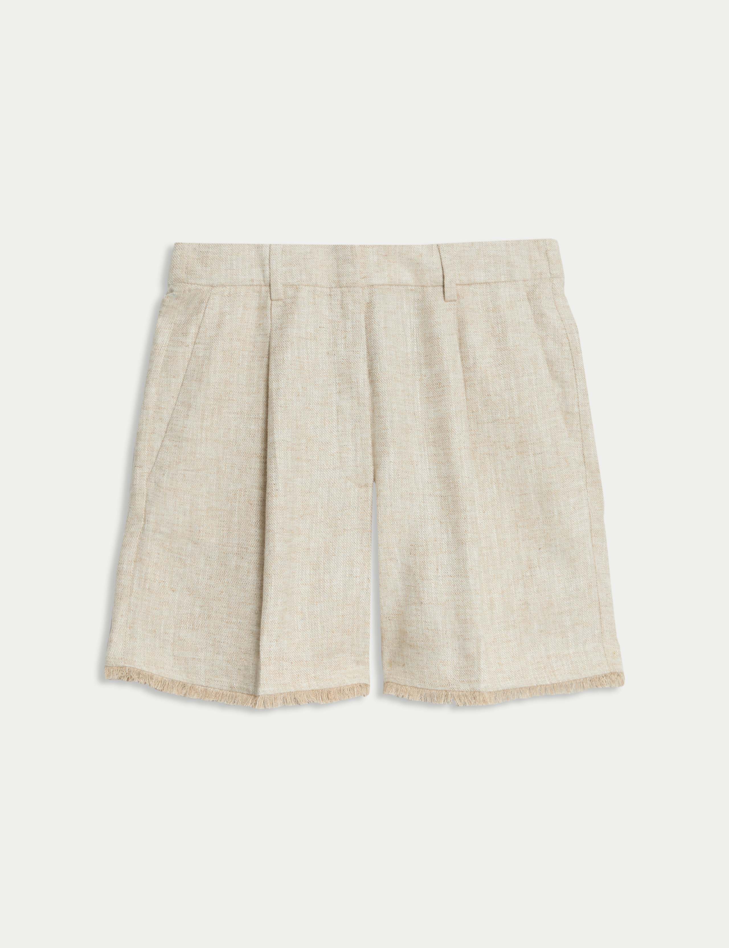 Linen Blend Melange Shorts 2 of 5