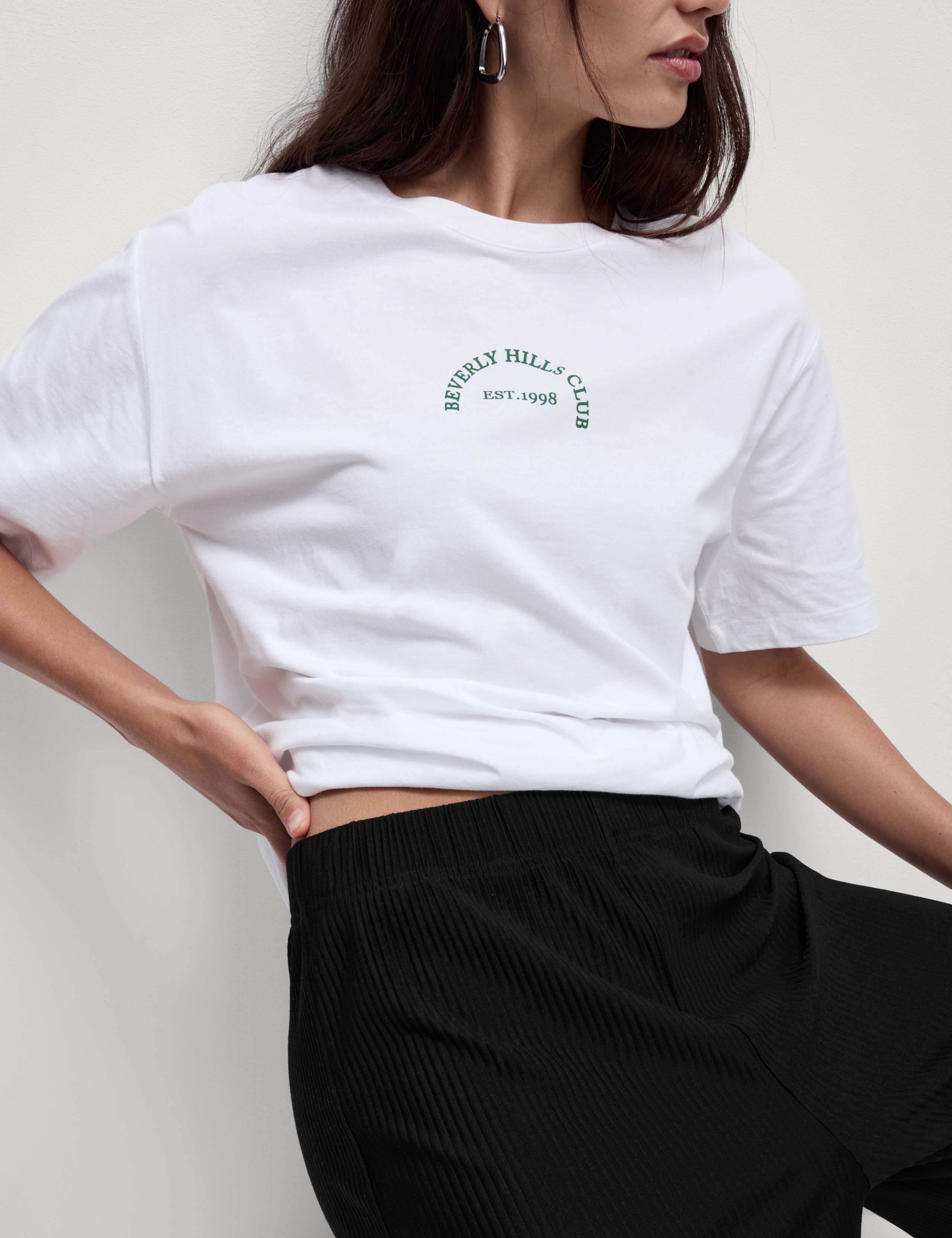 Plisse Wide Leg Cropped Trousers 4 of 6
