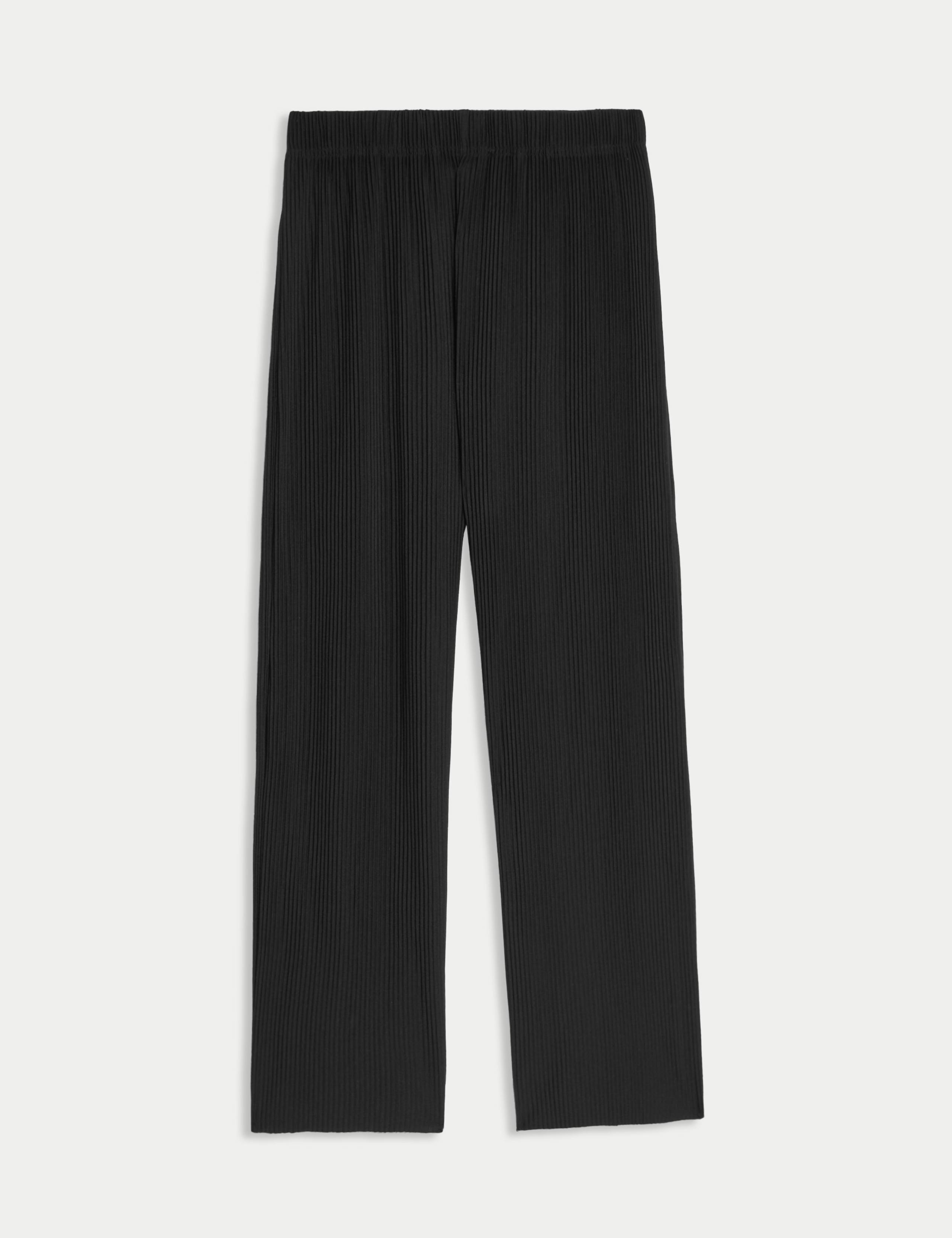 Plisse Wide Leg Cropped Trousers 2 of 6