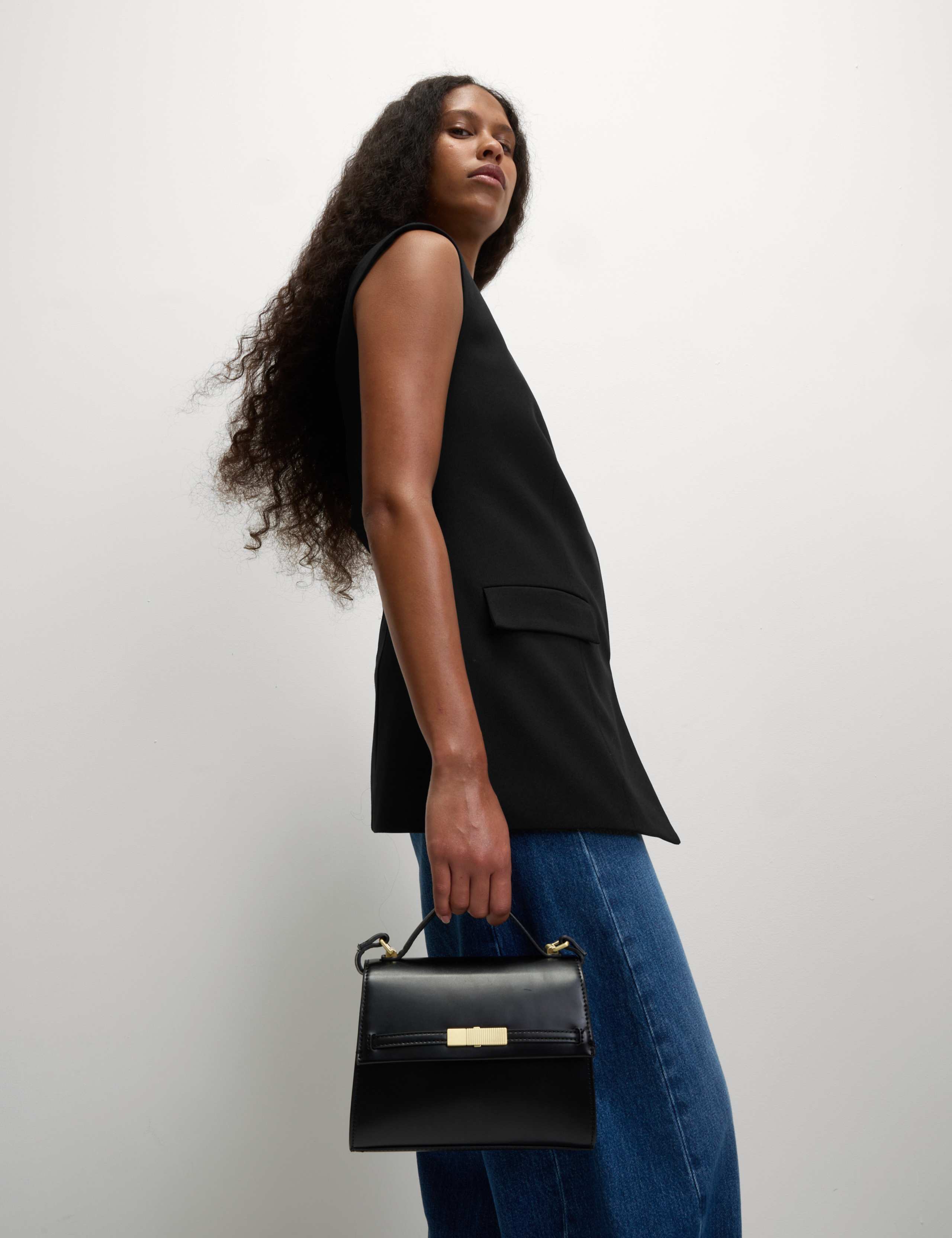 V-Neck Button Through Longline Waistcoat 3 of 6