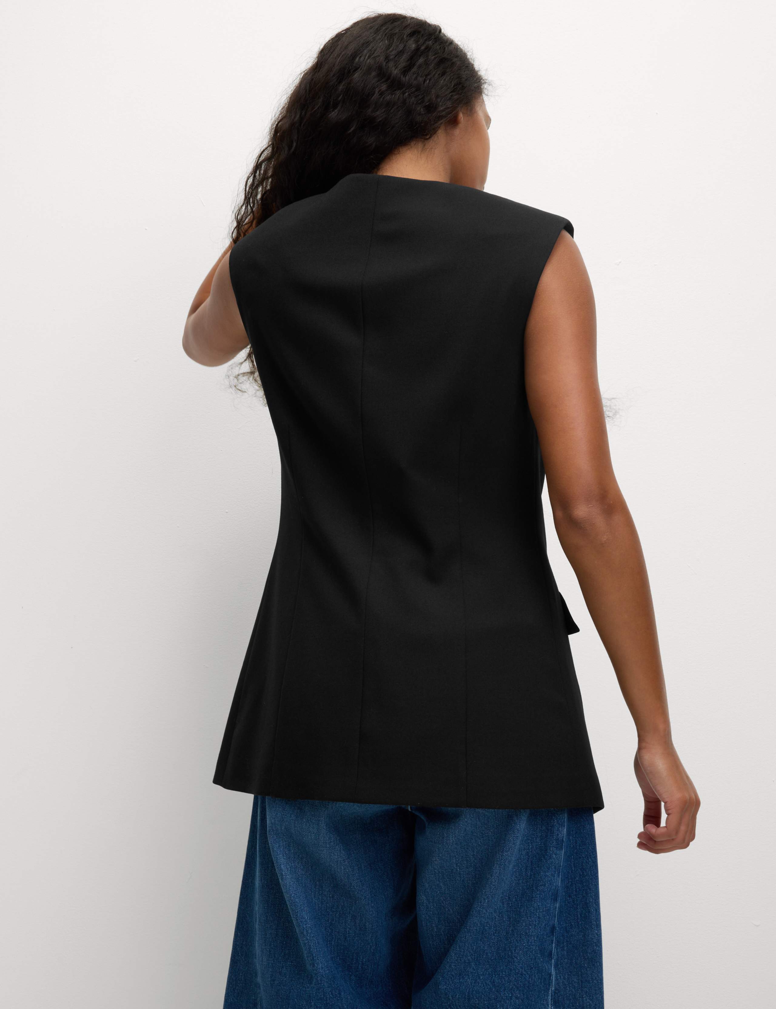 V-Neck Button Through Longline Waistcoat 5 of 6