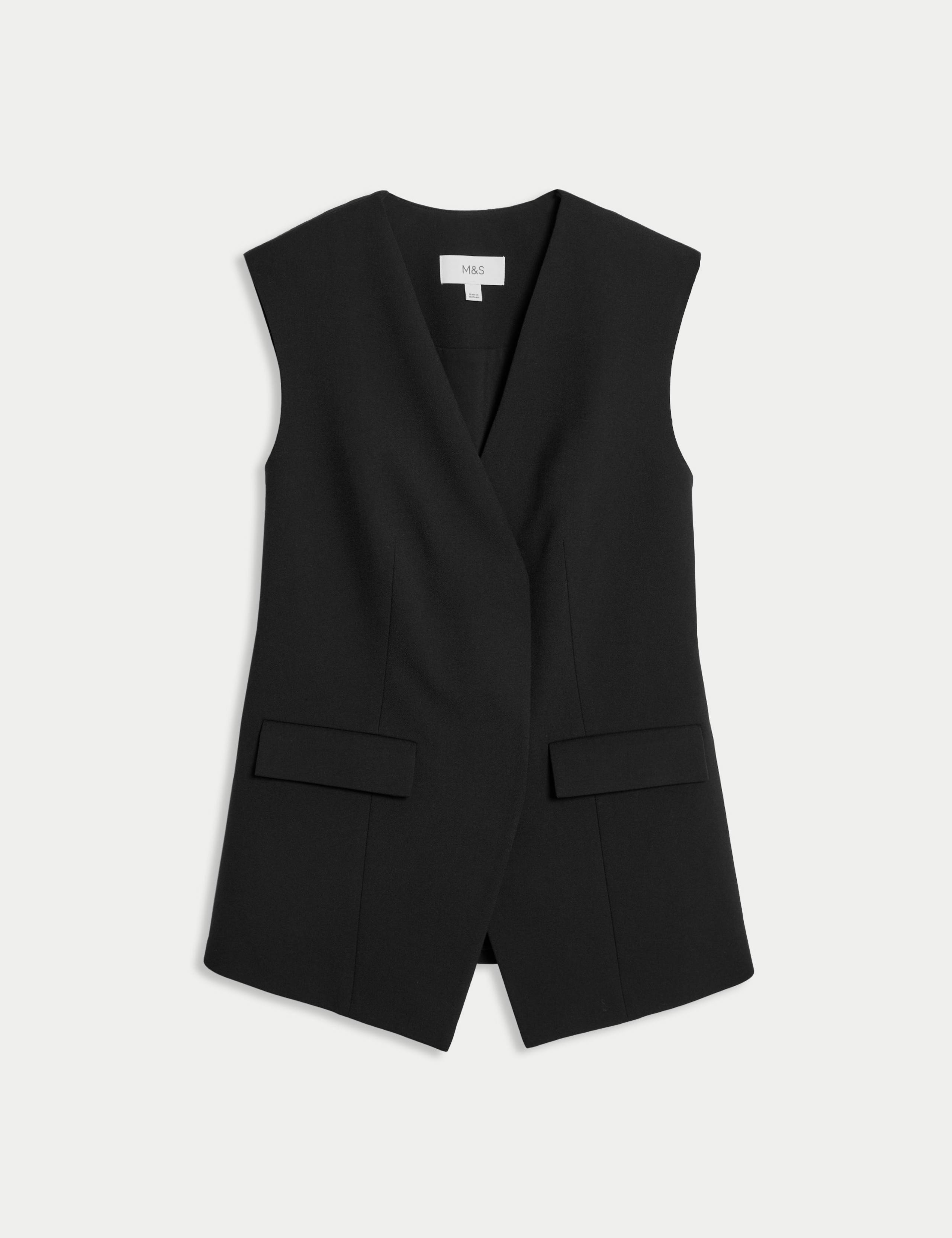 V-Neck Button Through Longline Waistcoat 2 of 6