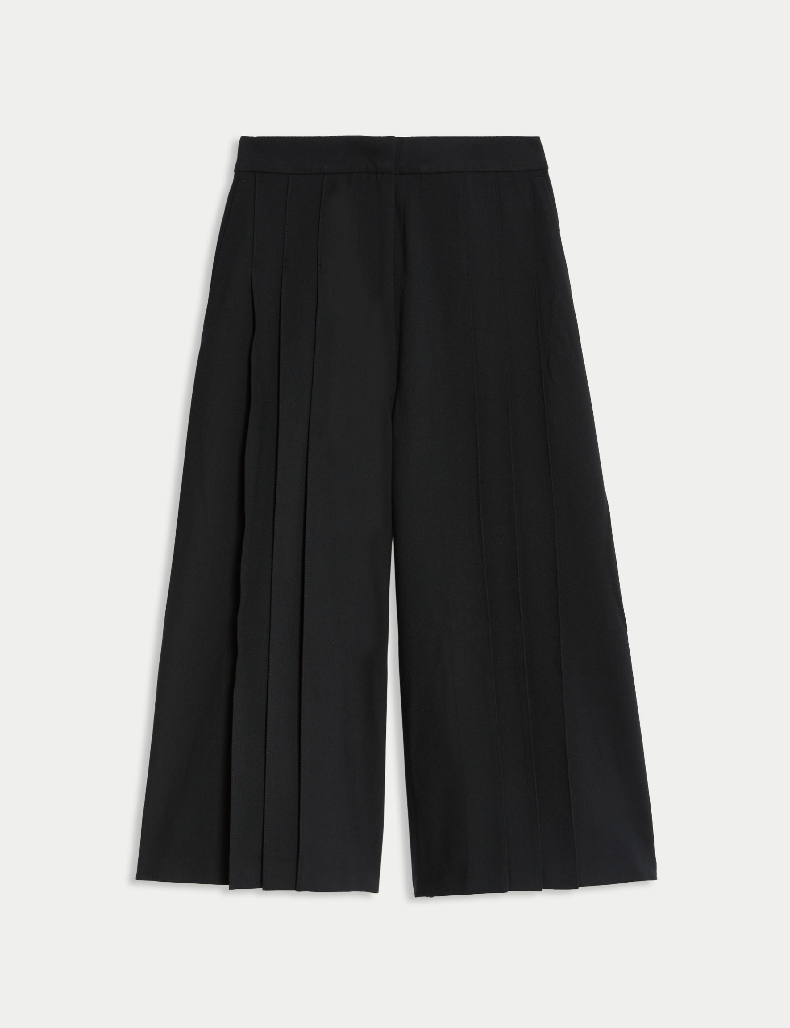 Wool Look Pleated Tailored Culottes 2 of 6