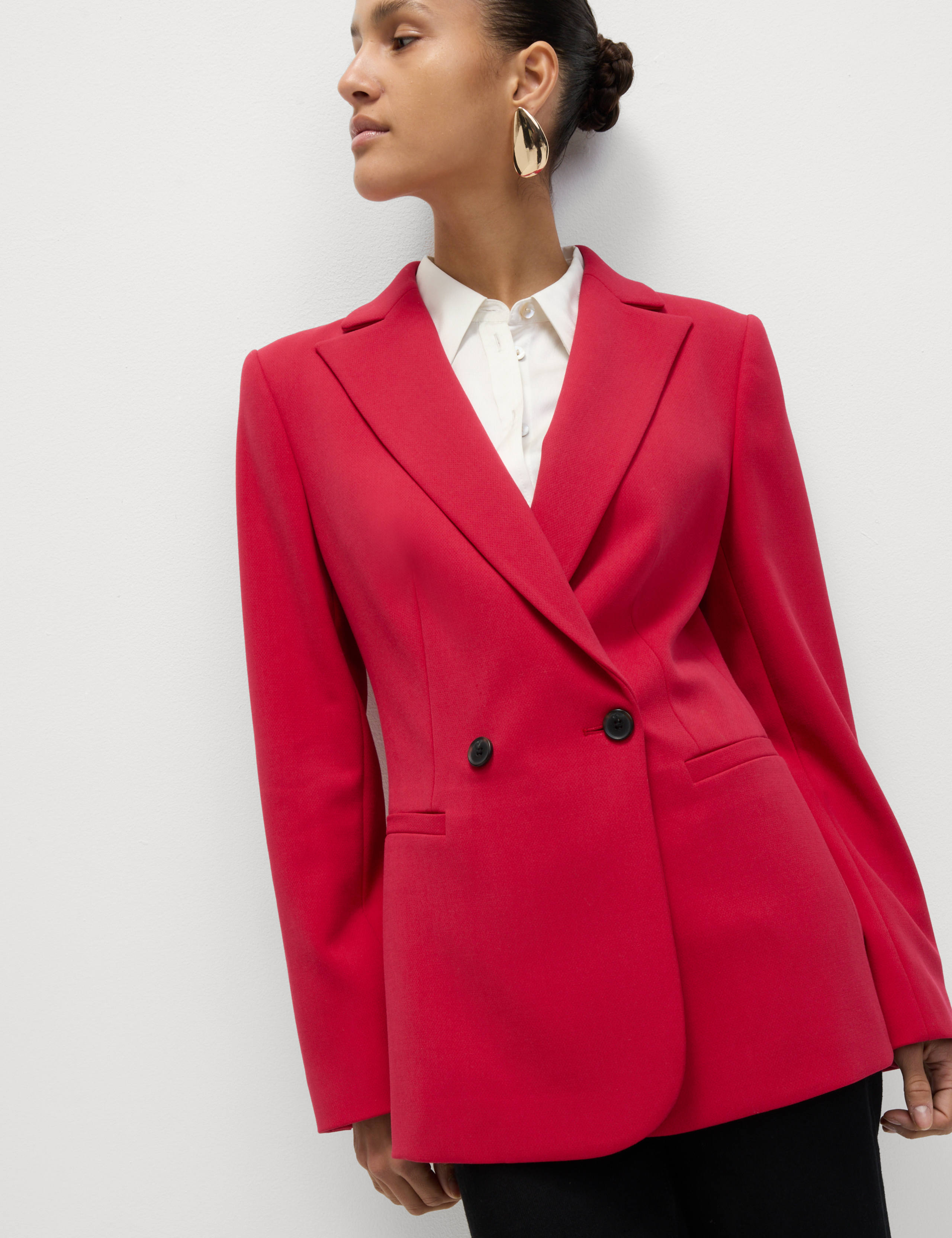 Crepe Tailored Double Breasted Blazer 3 of 8