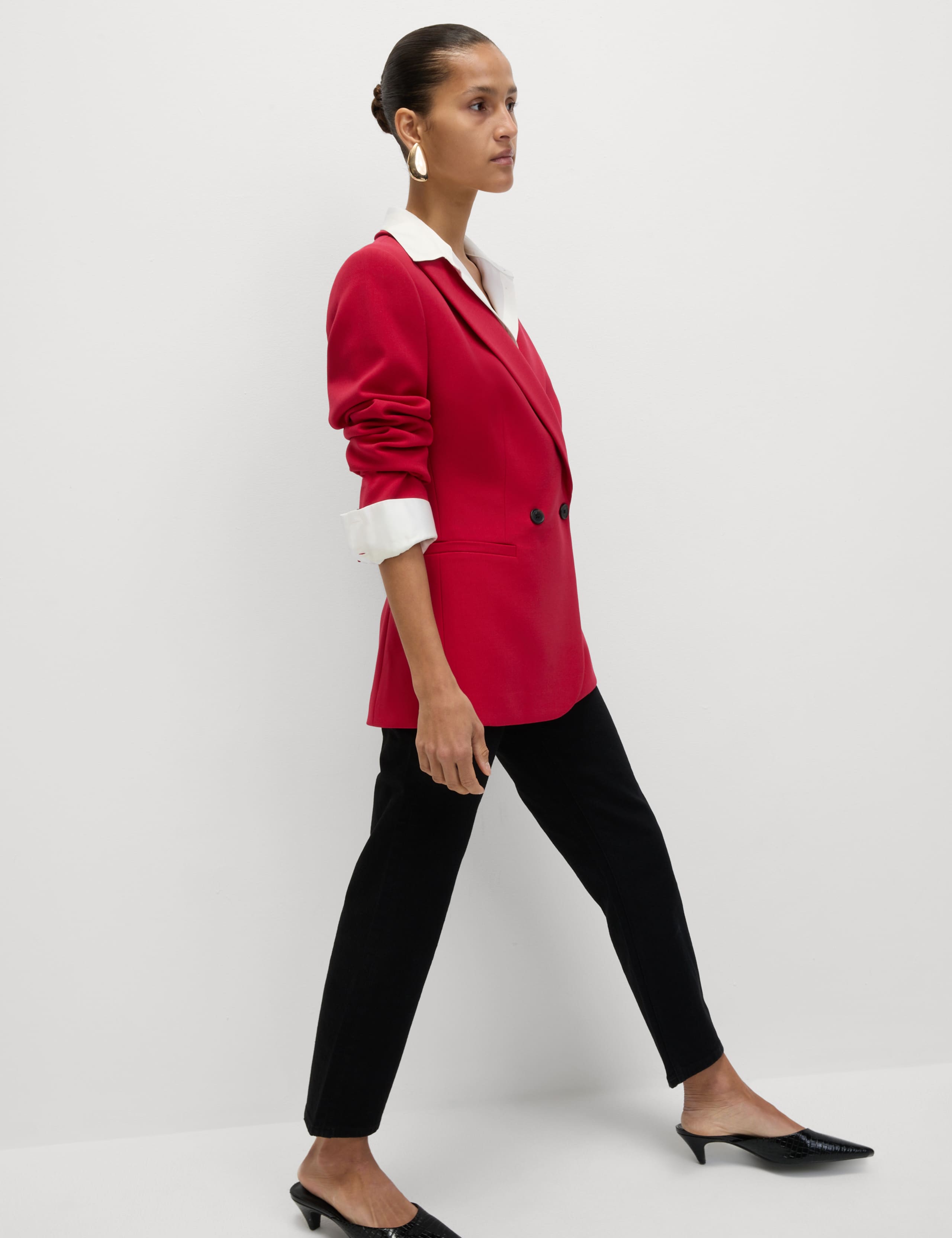 Crepe Tailored Double Breasted Blazer 5 of 8