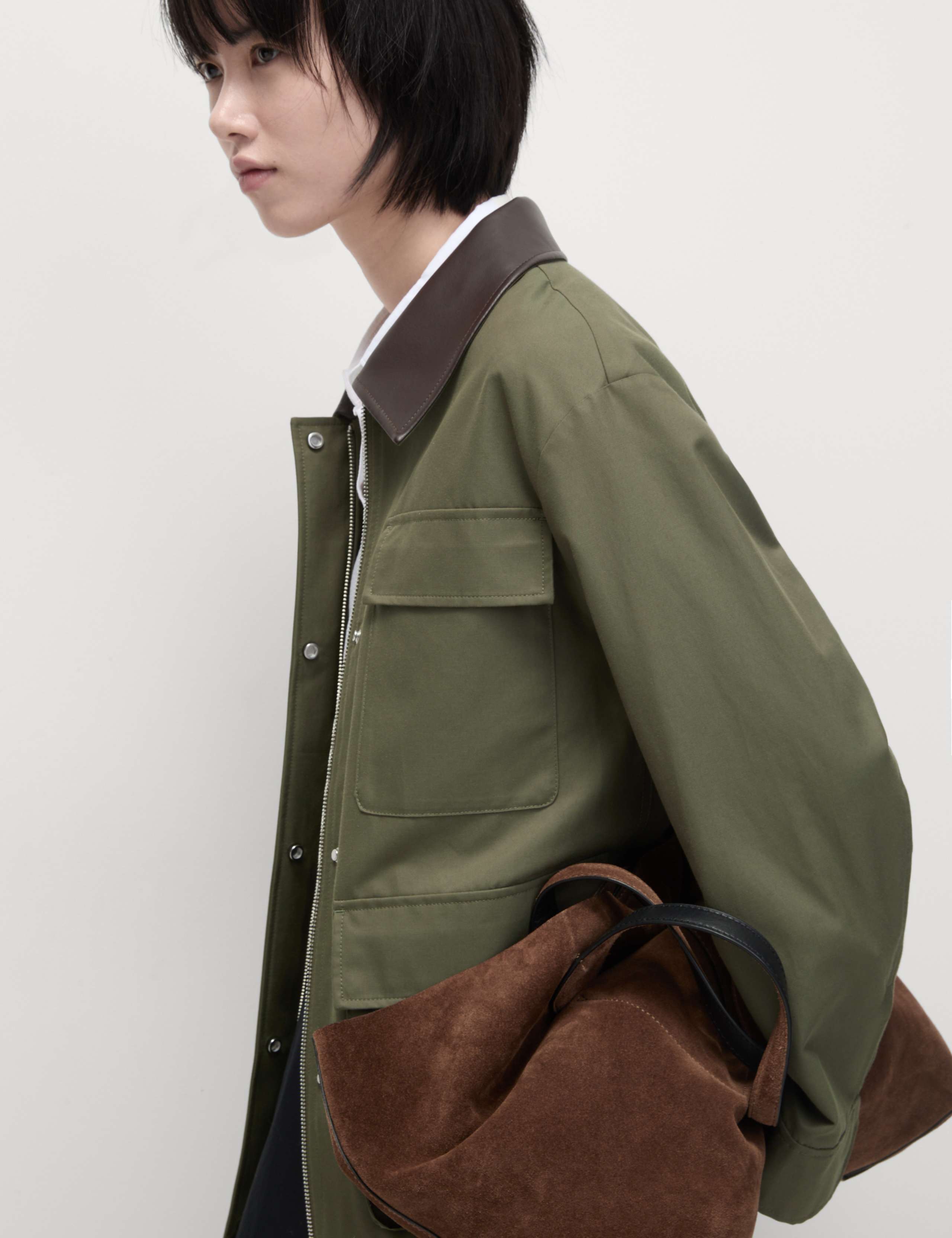 Cotton Rich Collared Short Utility Jacket 3 of 8