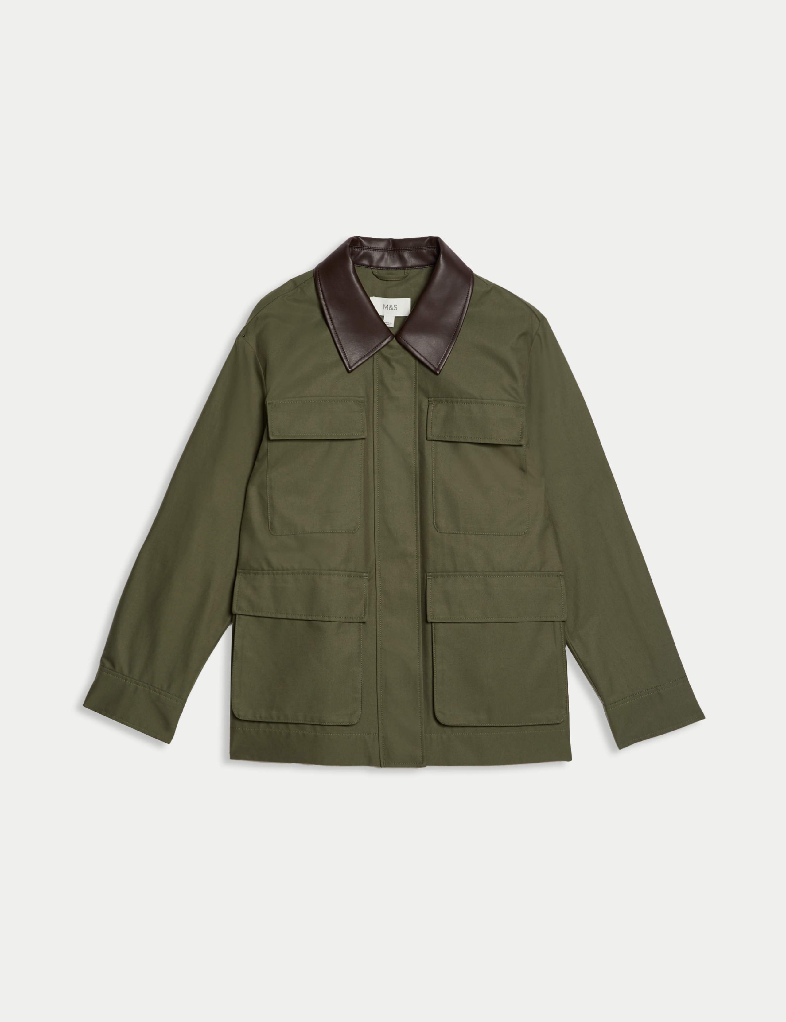 Cotton Rich Collared Short Utility Jacket 2 of 8