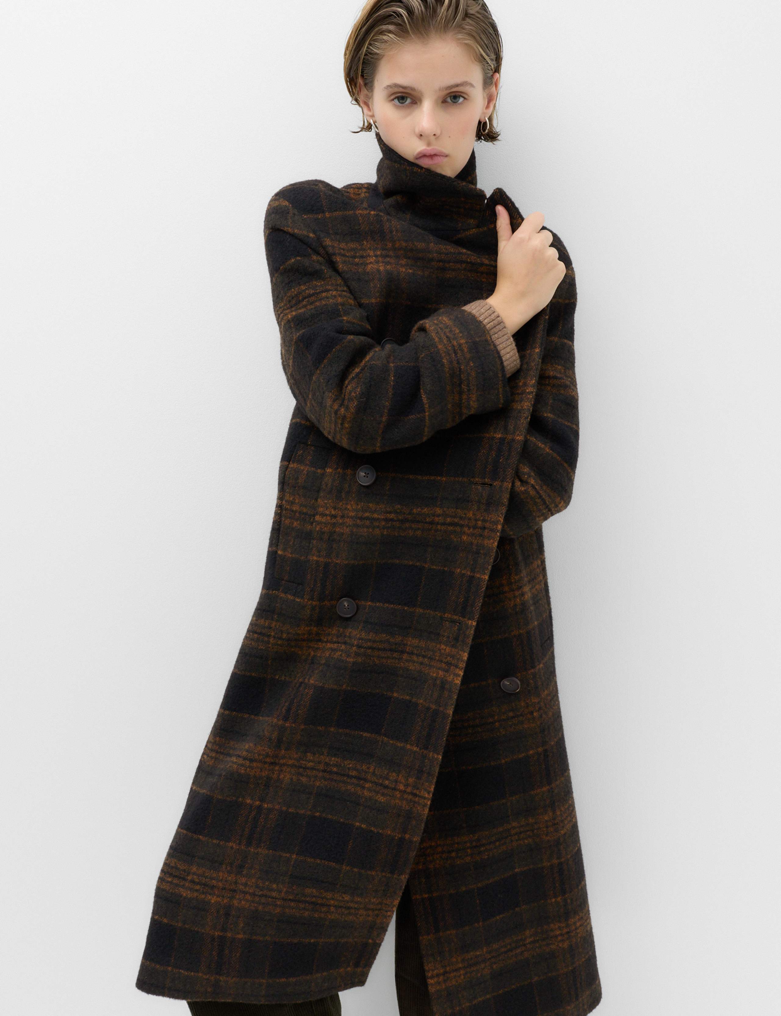 Checked Double Breasted Longline Coat 7 of 7