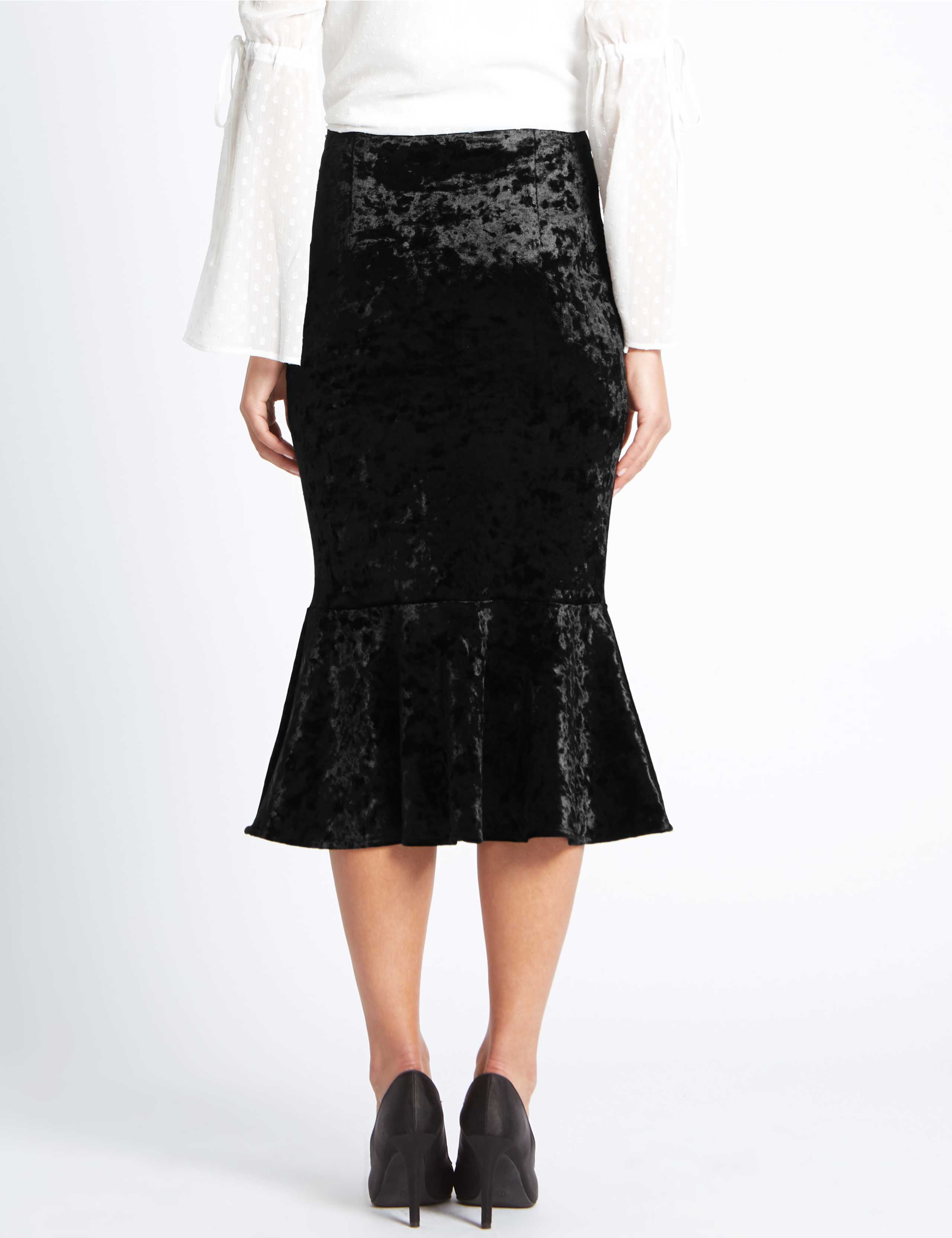 Velvet Fishtail Midi Skirt 4 of 5