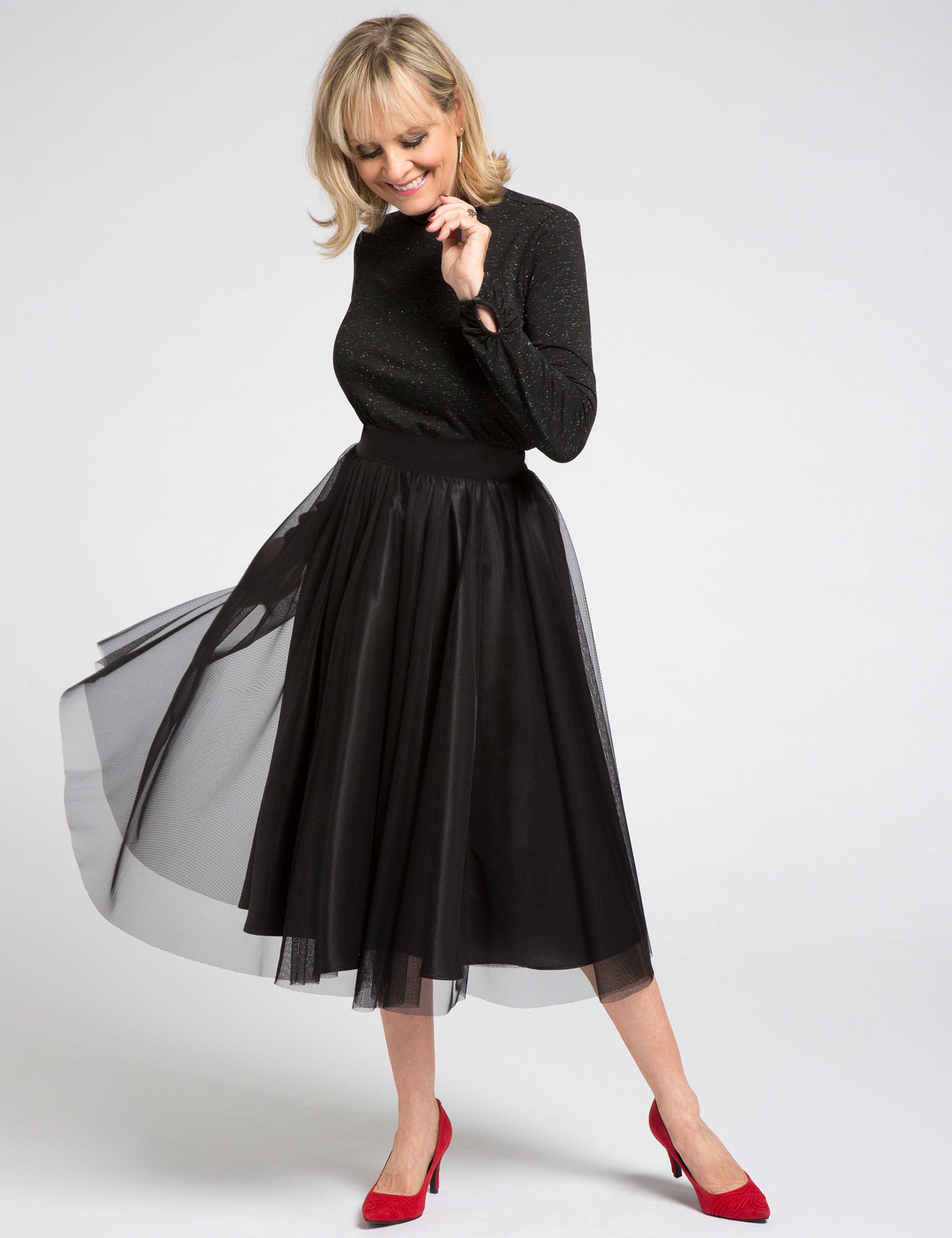 Lace Tutu A-Line Midi Skirt 1 of 5