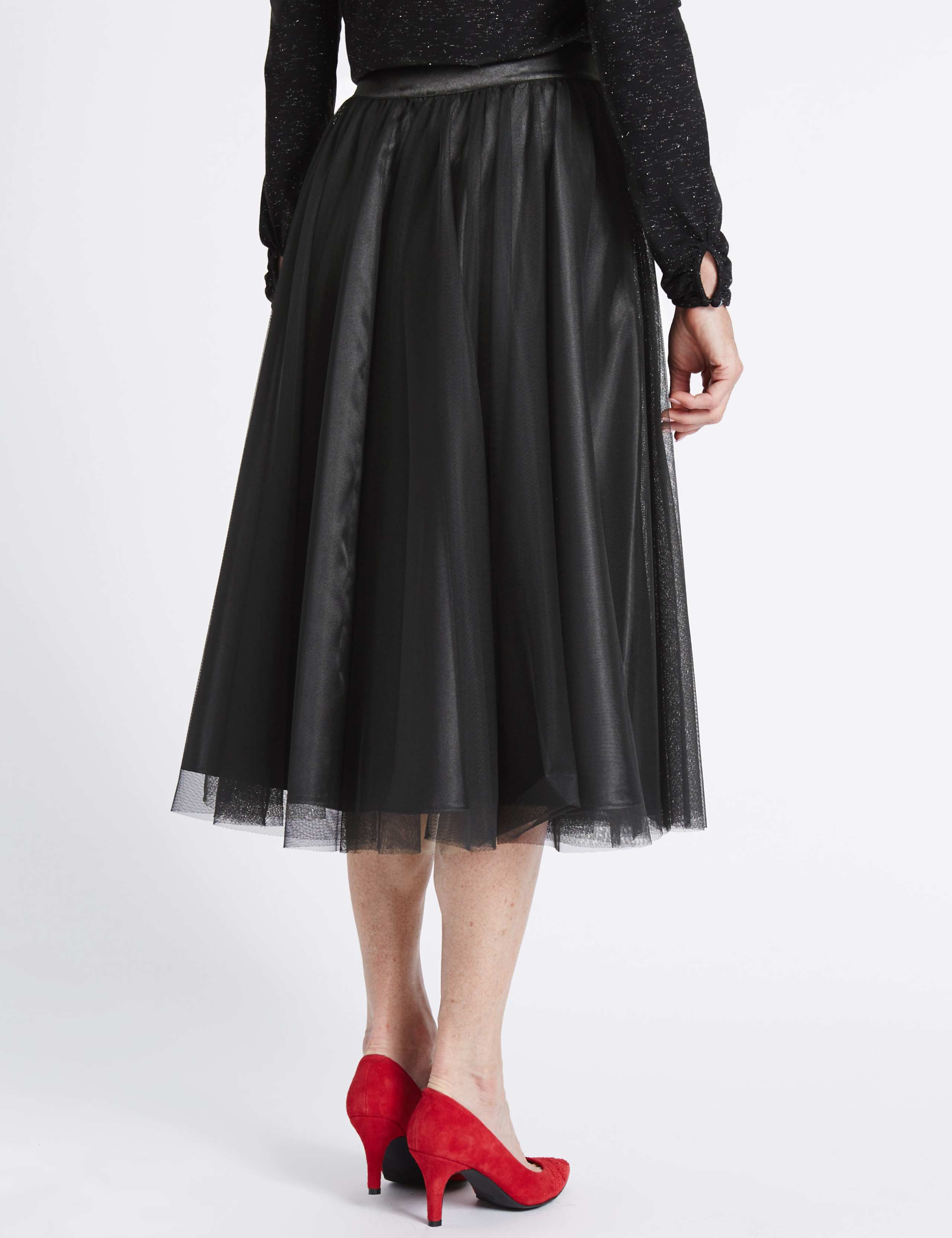 Lace Tutu A-Line Midi Skirt 4 of 5