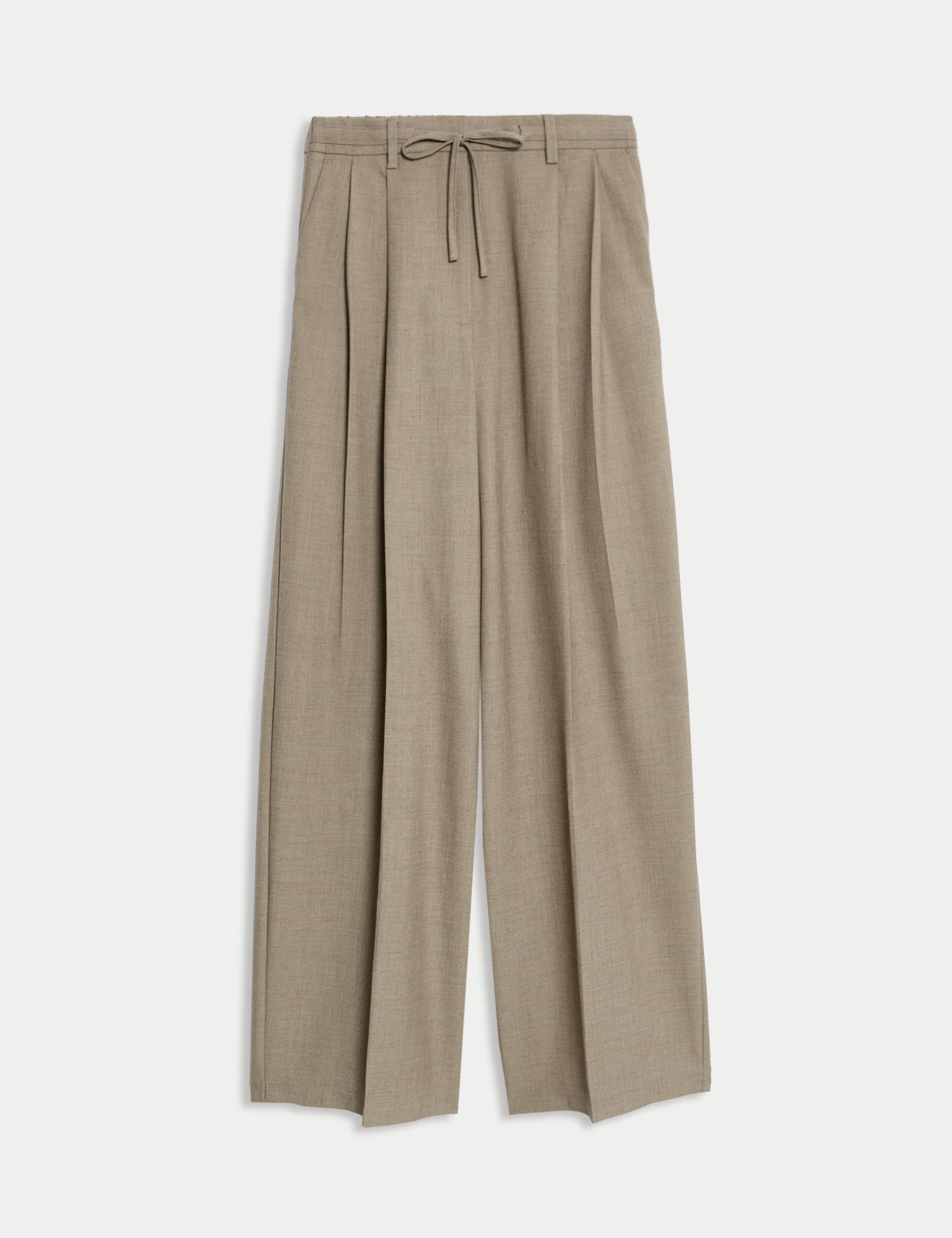 Pleat Front Drawstring Wide Leg Trousers 2 of 5