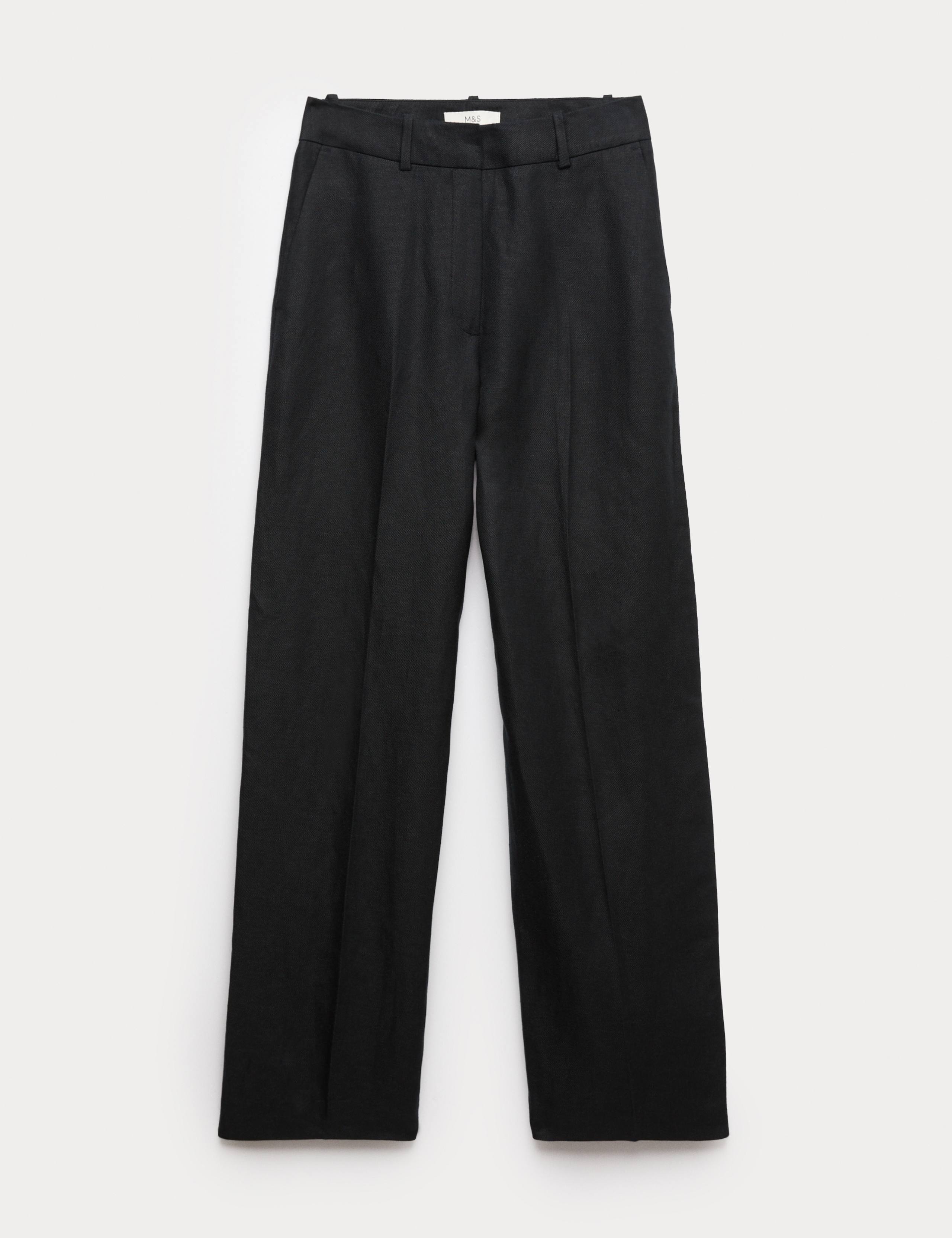 Linen Blend Relaxed Straight Trousers 2 of 6