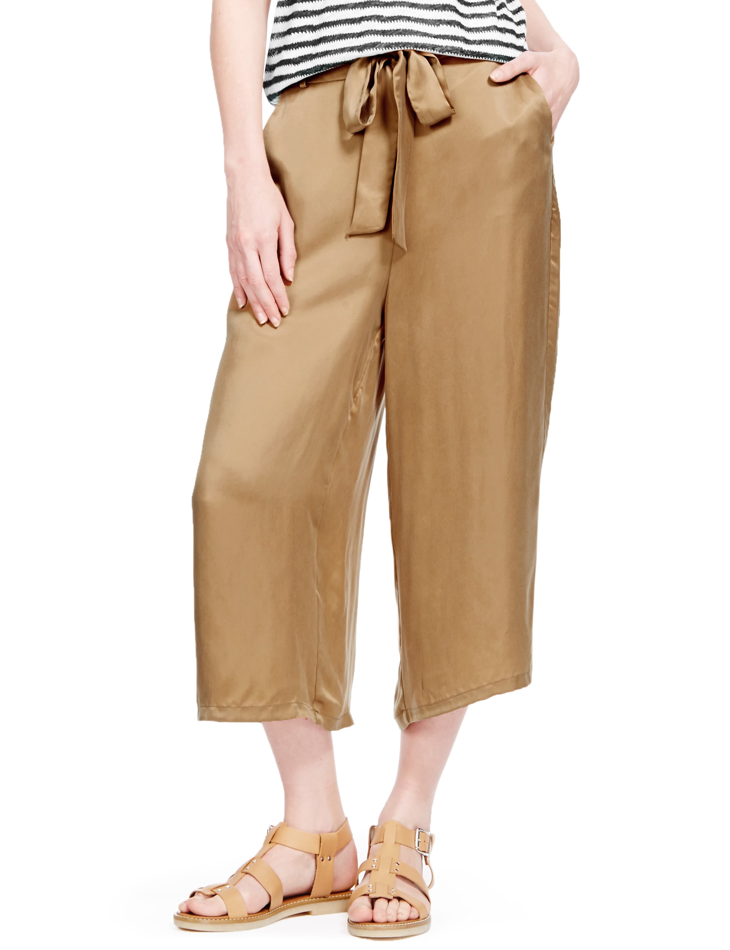 Satin Front Tie Culottes 1 of 4