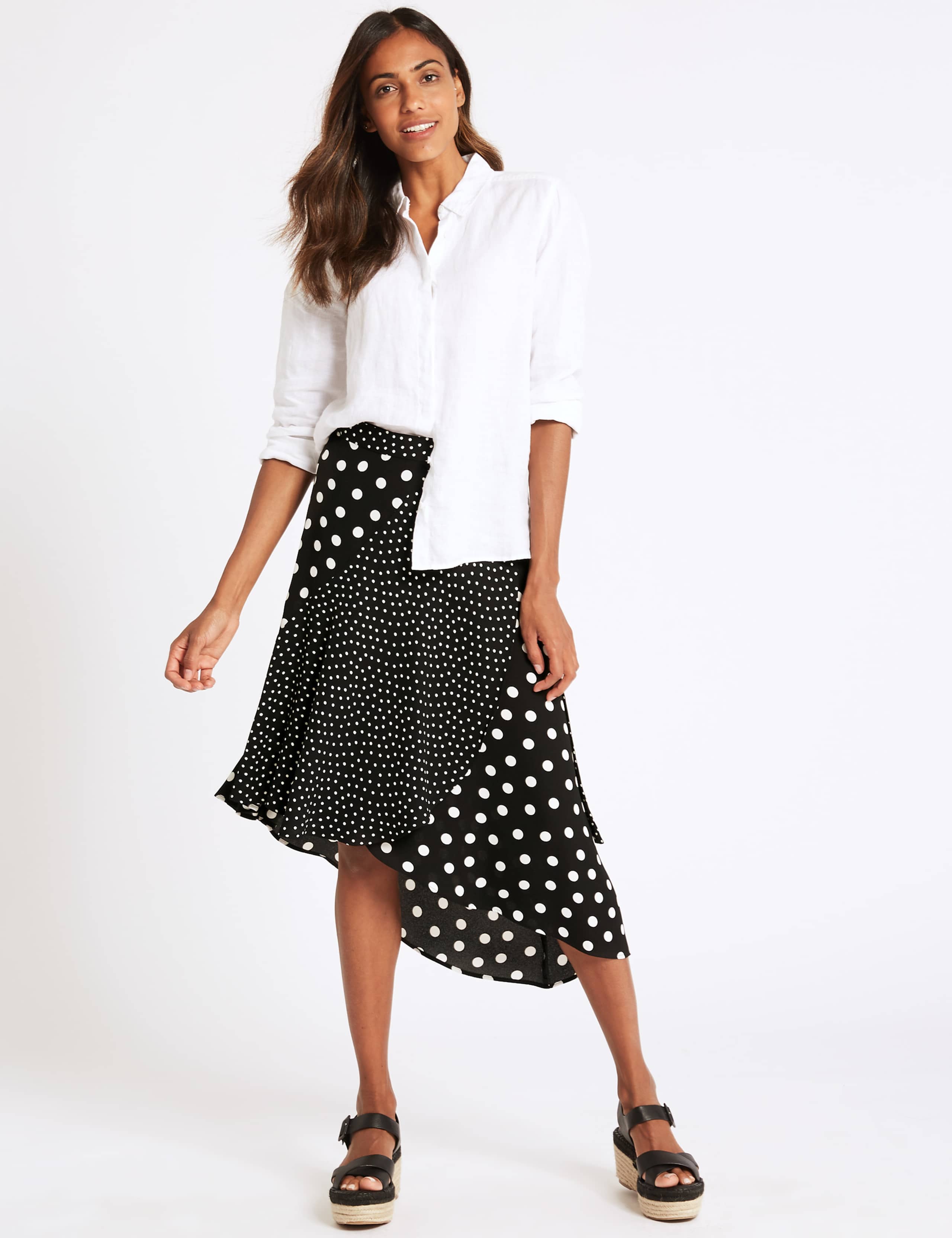 Spotted Wrap Midi Skirt 1 of 5