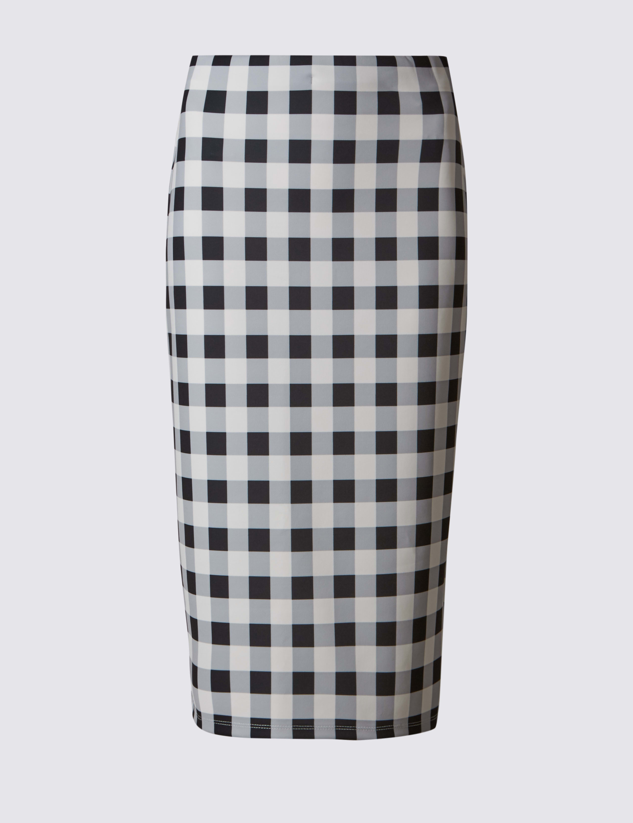 Checked Pencil Midi Skirt 2 of 5
