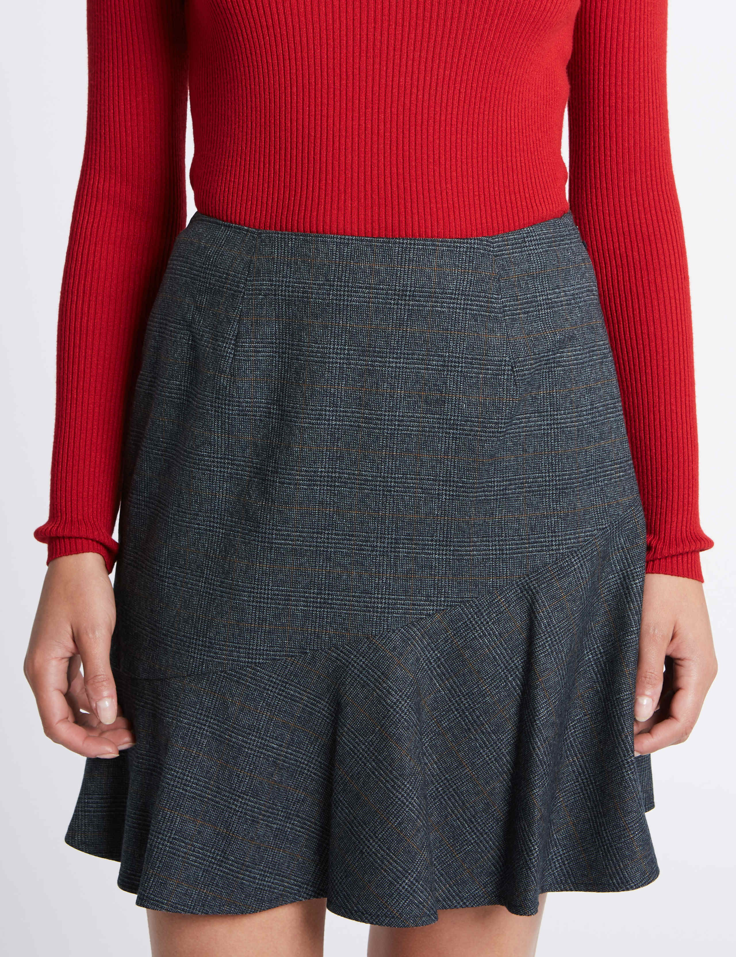 Checked Ruffle A-Line Mini Skirt 5 of 5