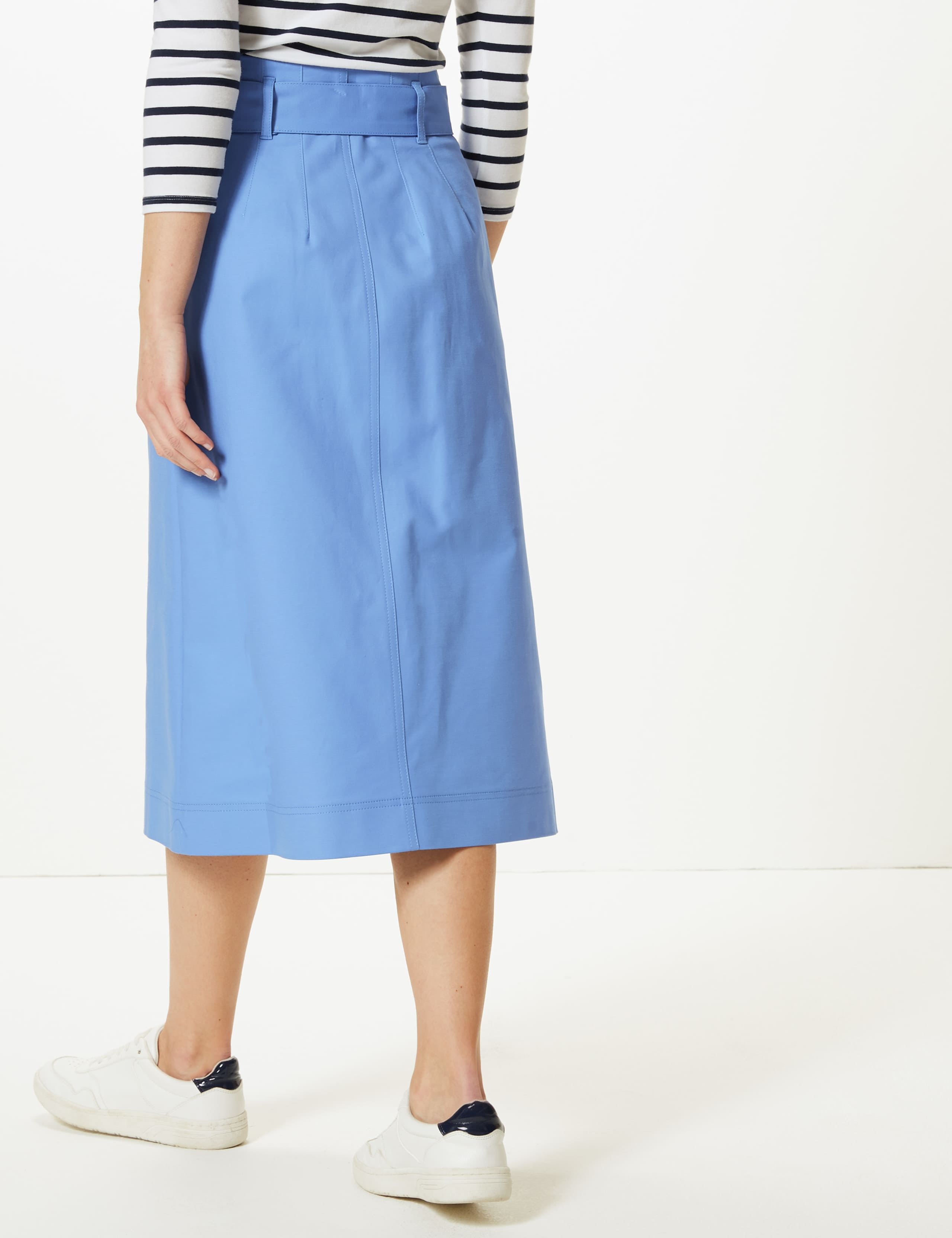 Button Detailed Fit & Flare Skirt 3 of 4