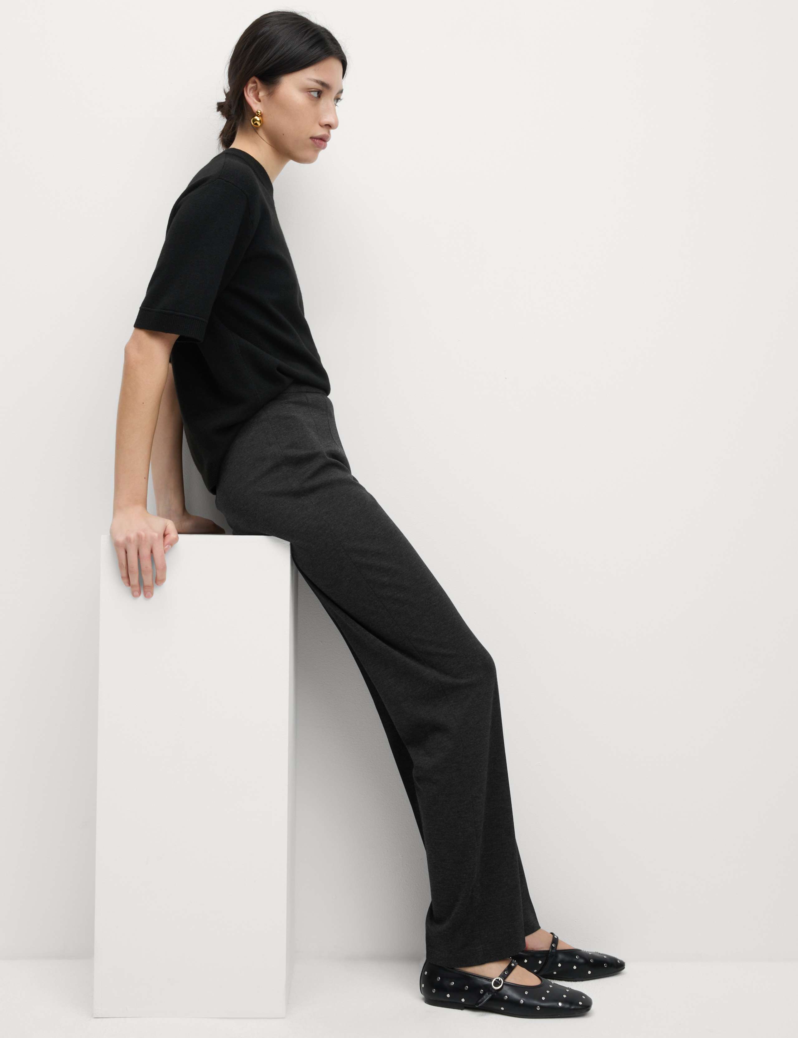Jersey Straight Leg Trousers with Stretch 5 of 5