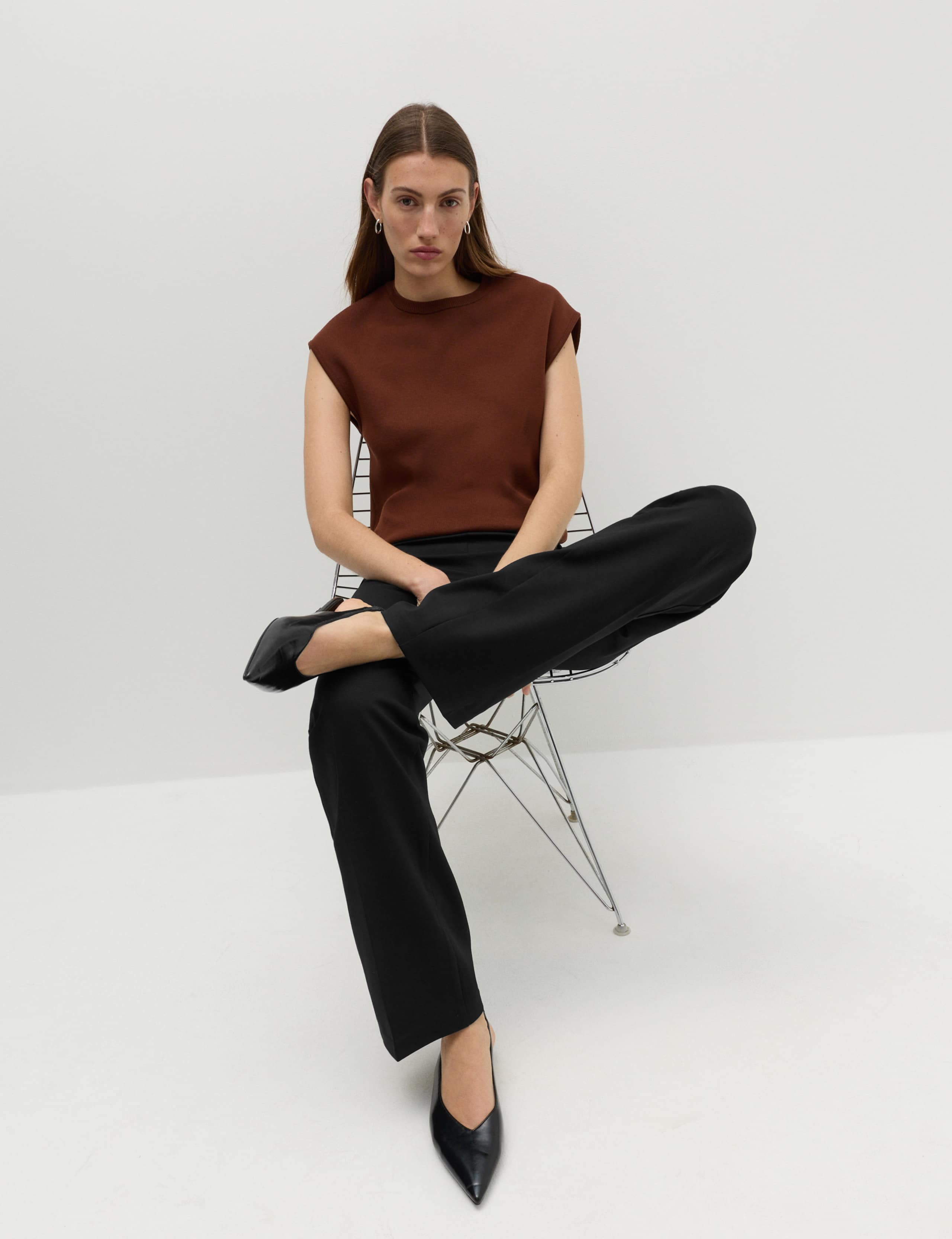 Jersey Straight Leg Trousers with Stretch 6 of 6