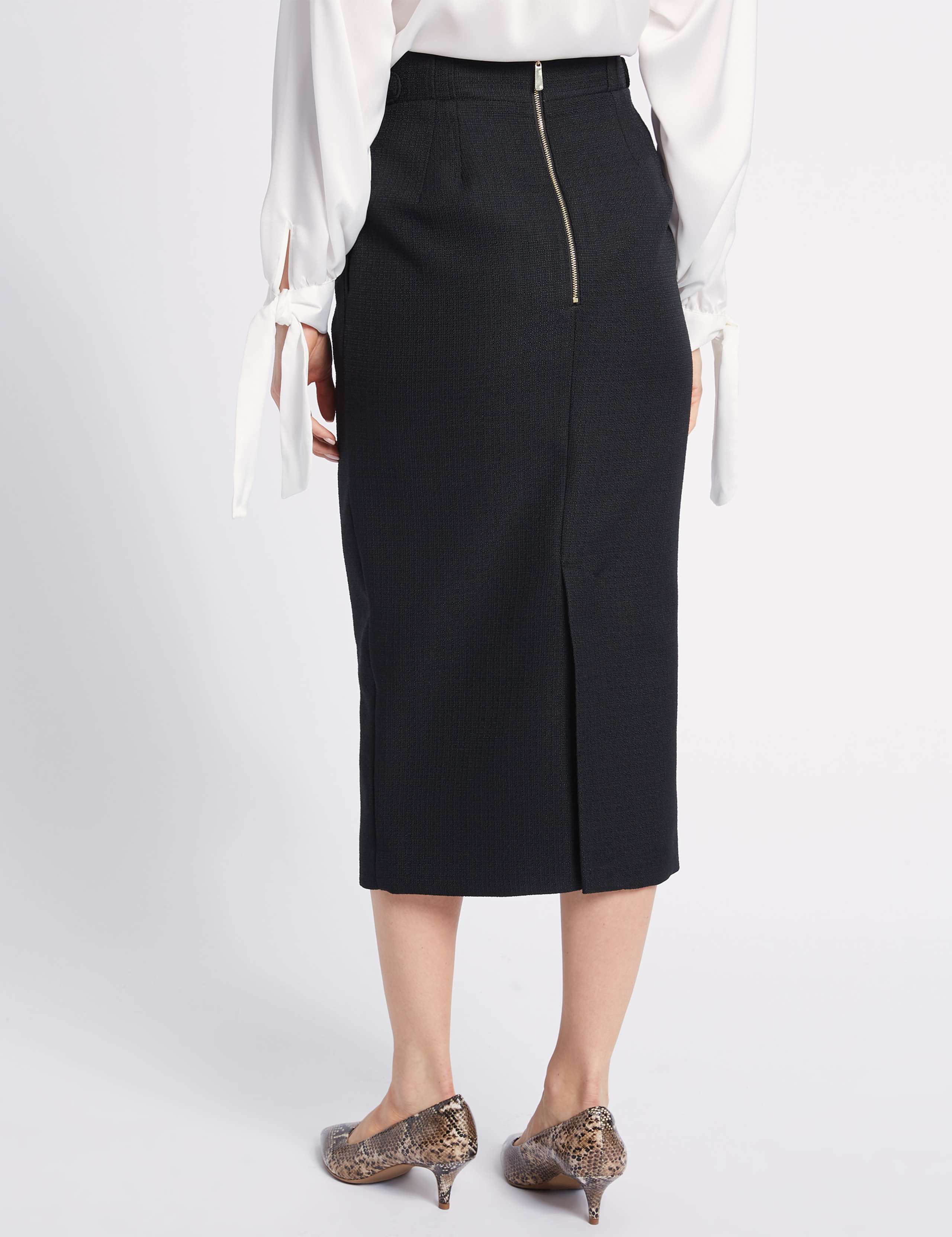 Textured Pencil Midi Skirt 4 of 5