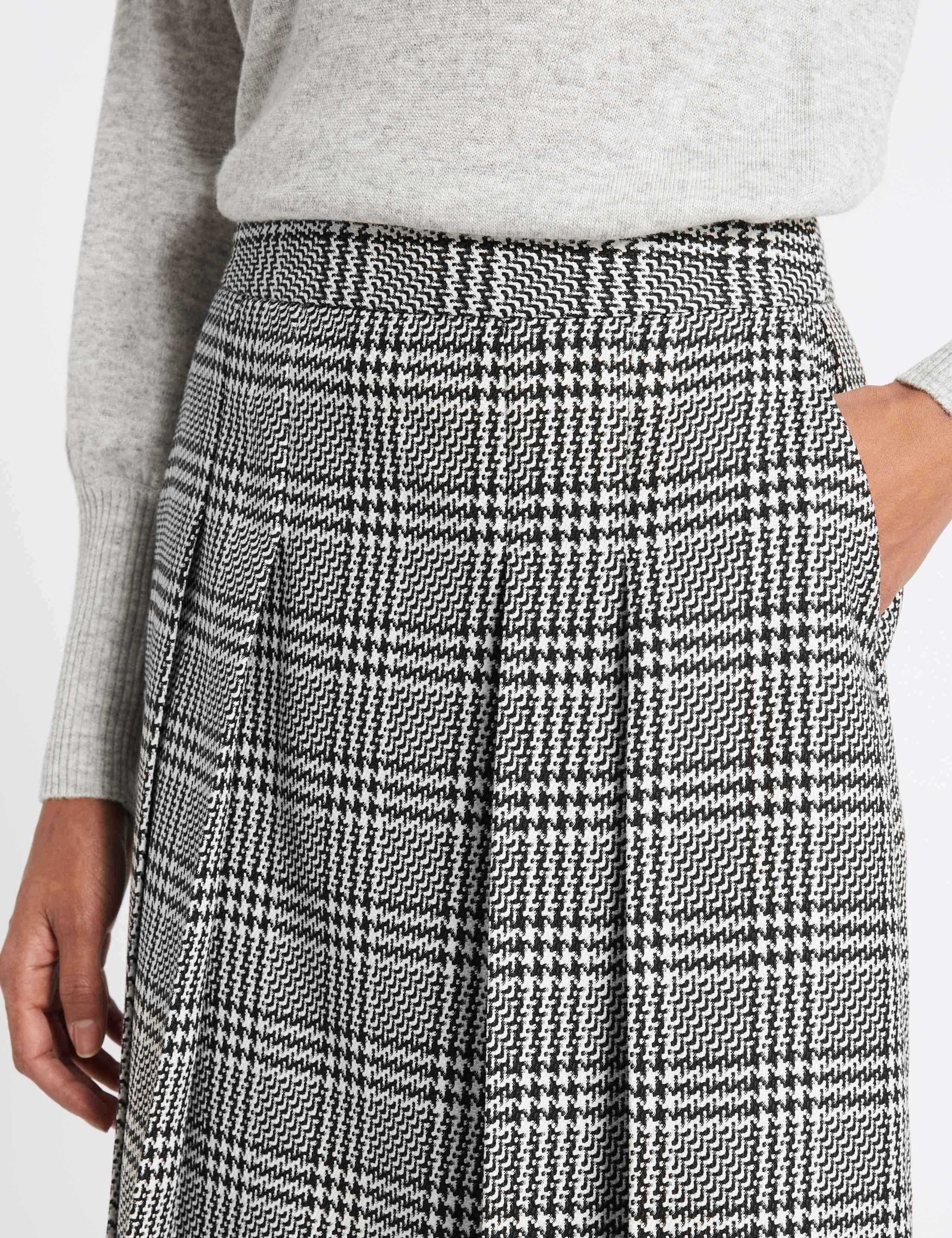Pleated Check A-Line Midi Skirt 5 of 5