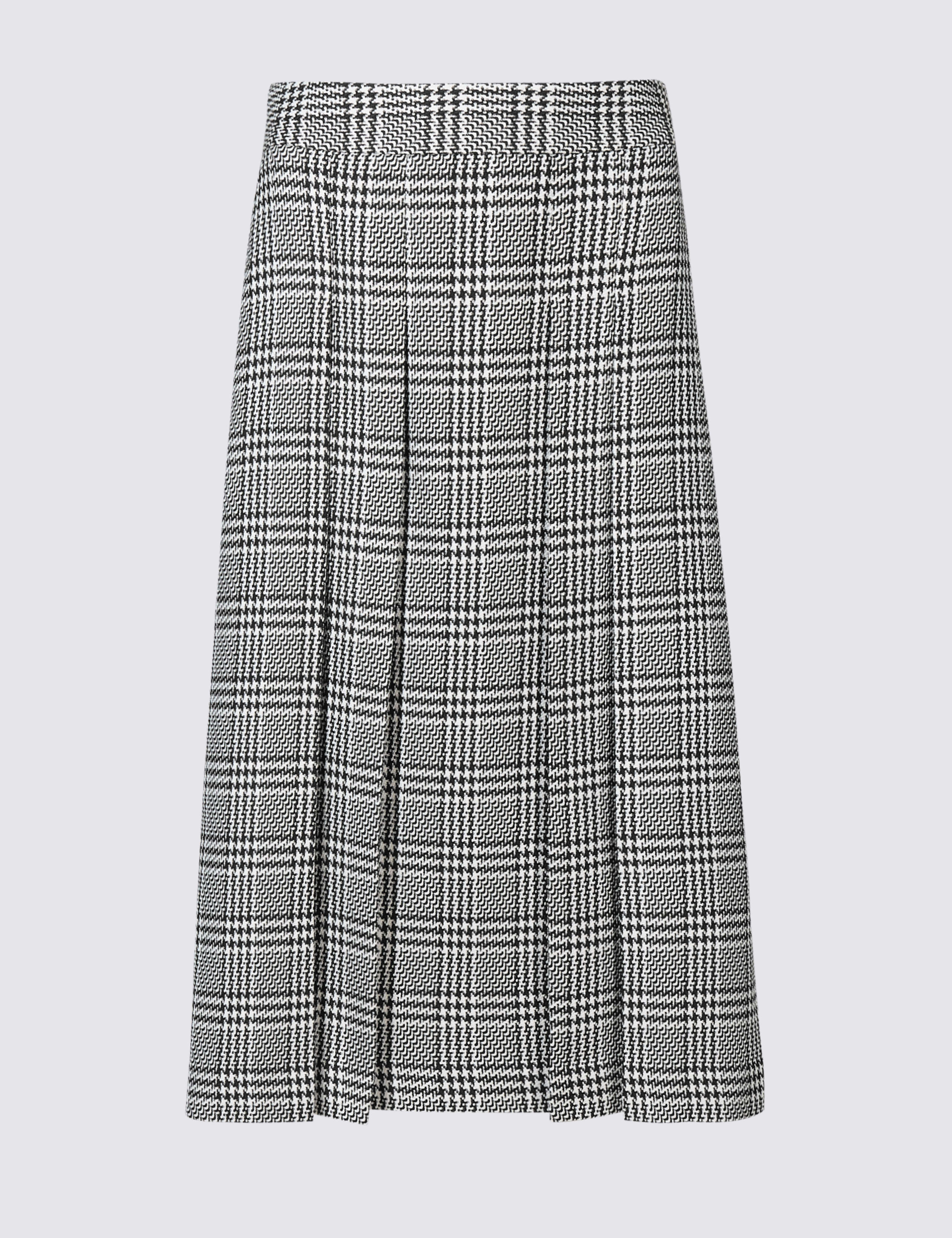 Pleated Check A-Line Midi Skirt 2 of 5