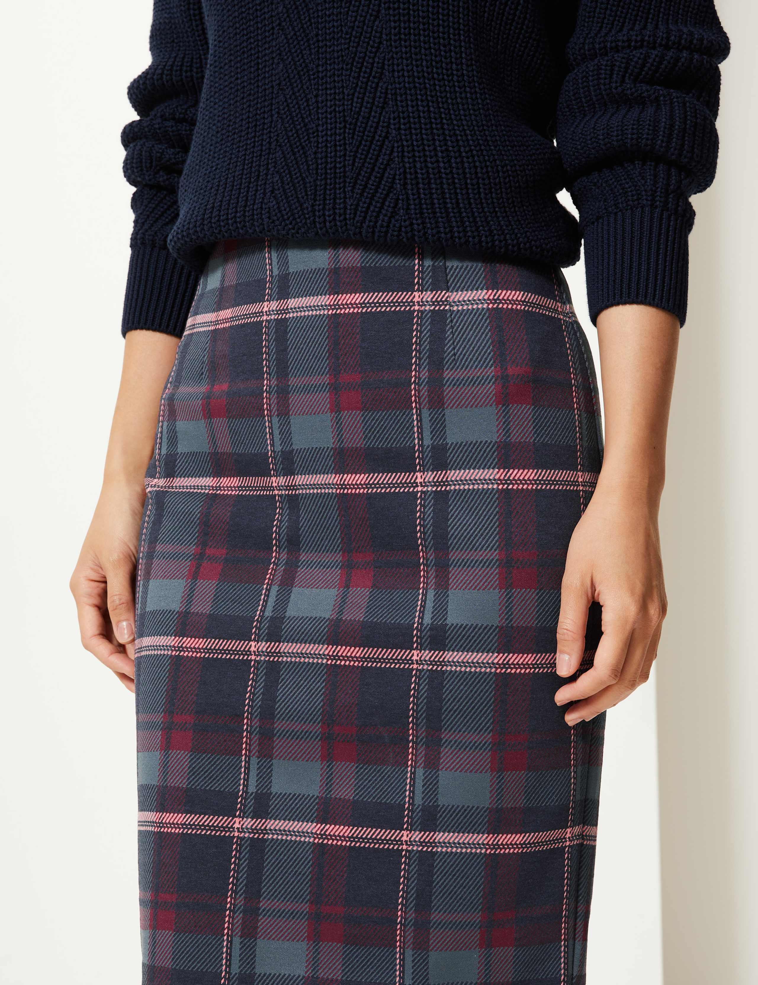 Jersey Checked Pencil Skirt 3 of 3