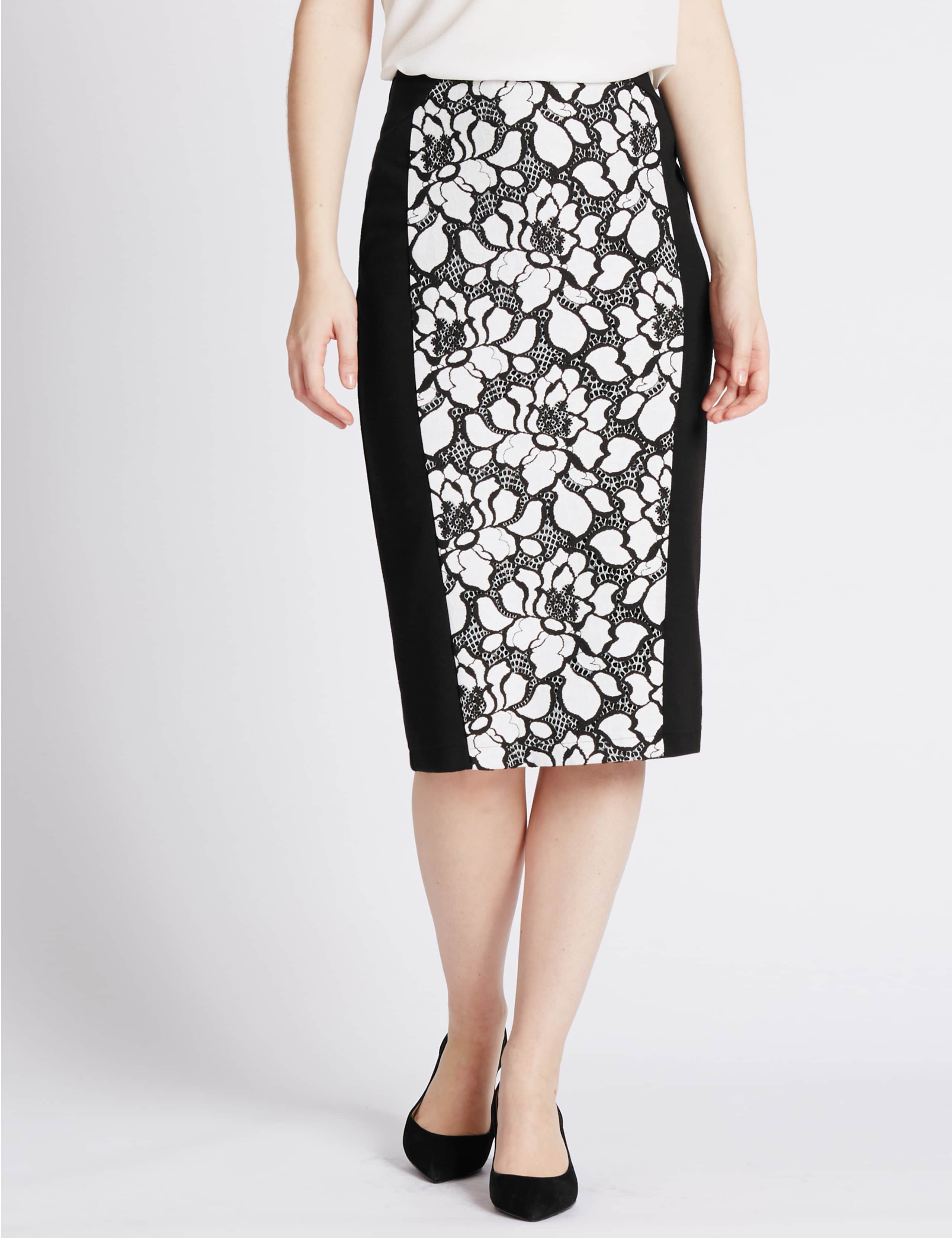 PETITE Floral Lace Pencil Skirt 1 of 3