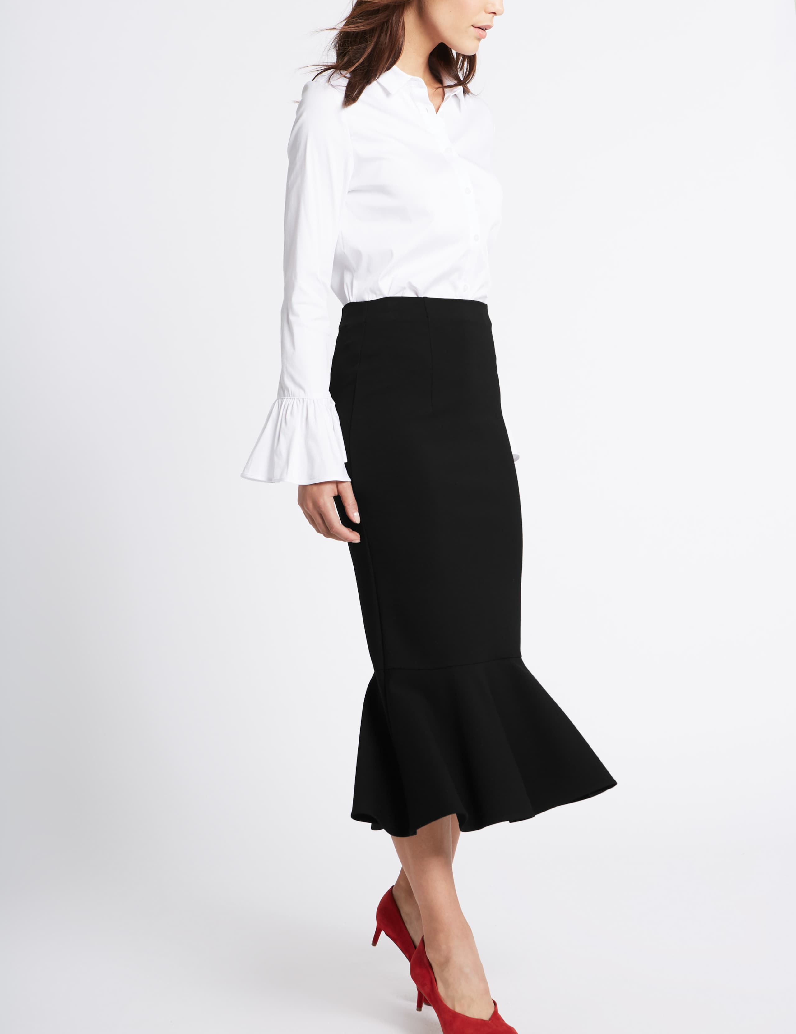 Fishtail Pencil Midi Skirt 3 of 5