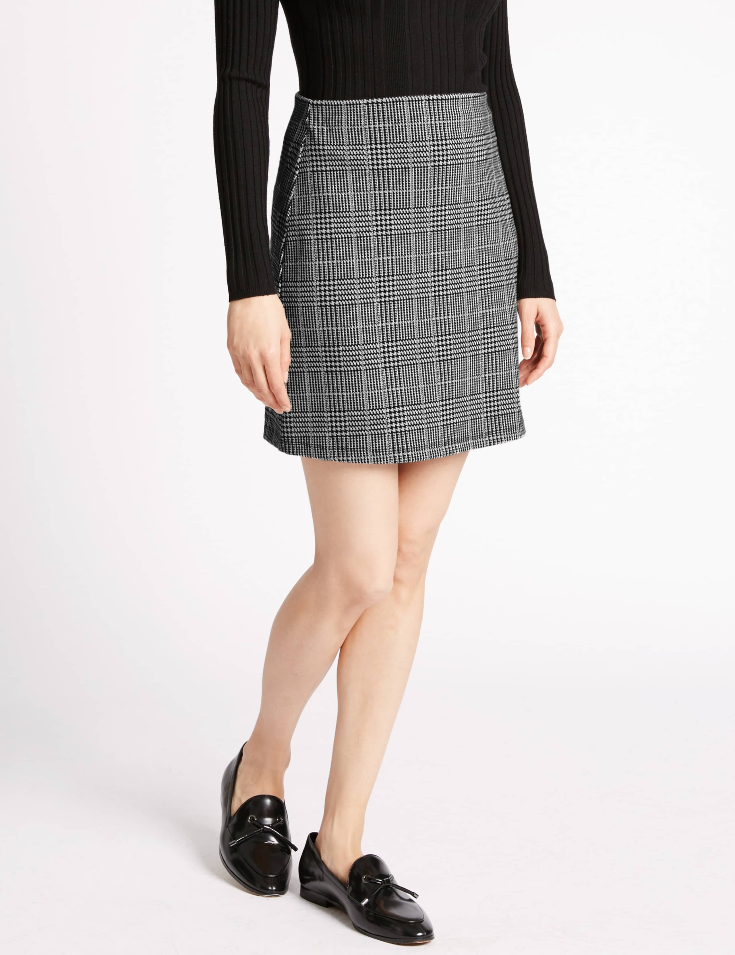 Checked Jersey Mini Skirt 1 of 2