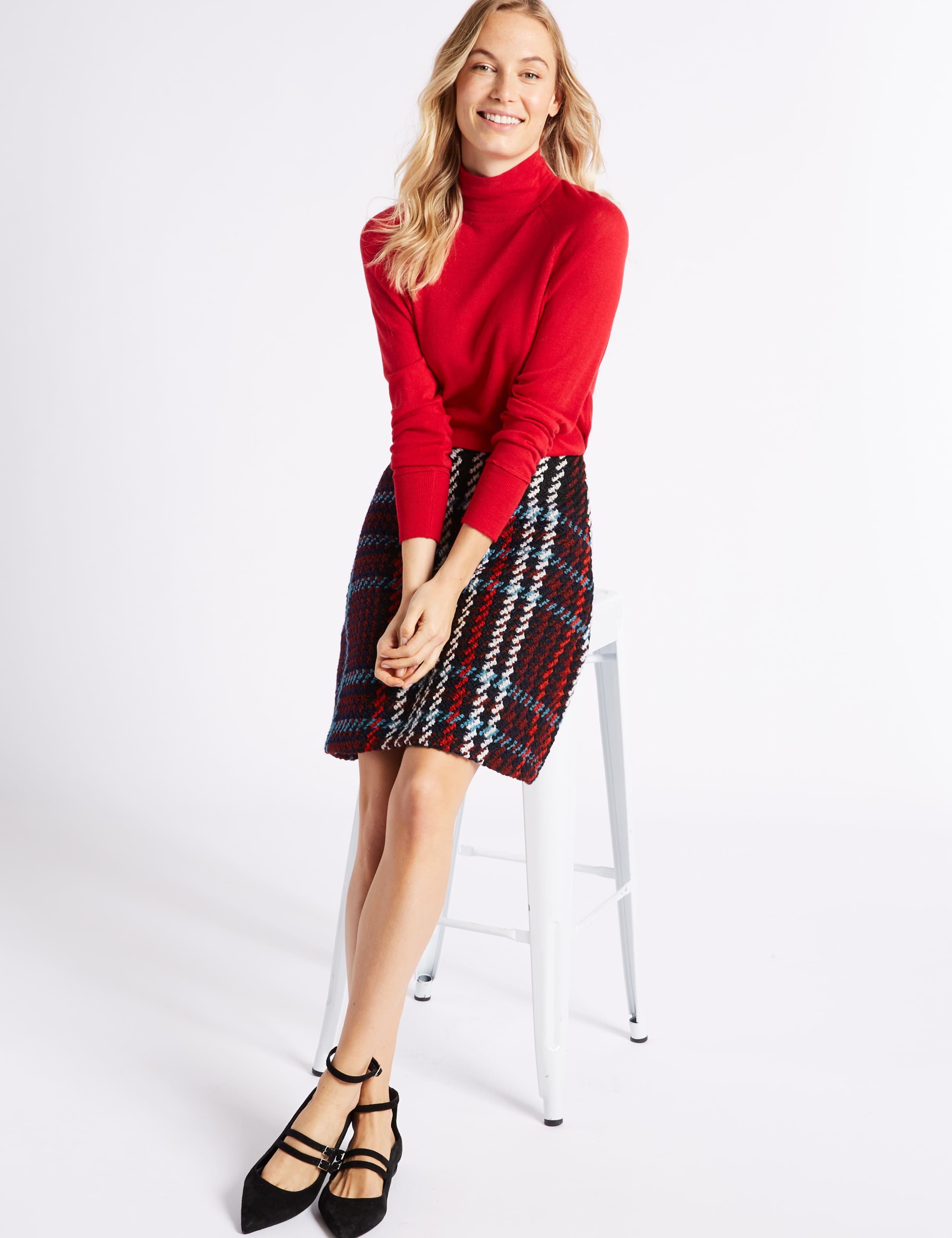 Checked A-Line Mini Skirt 3 of 5
