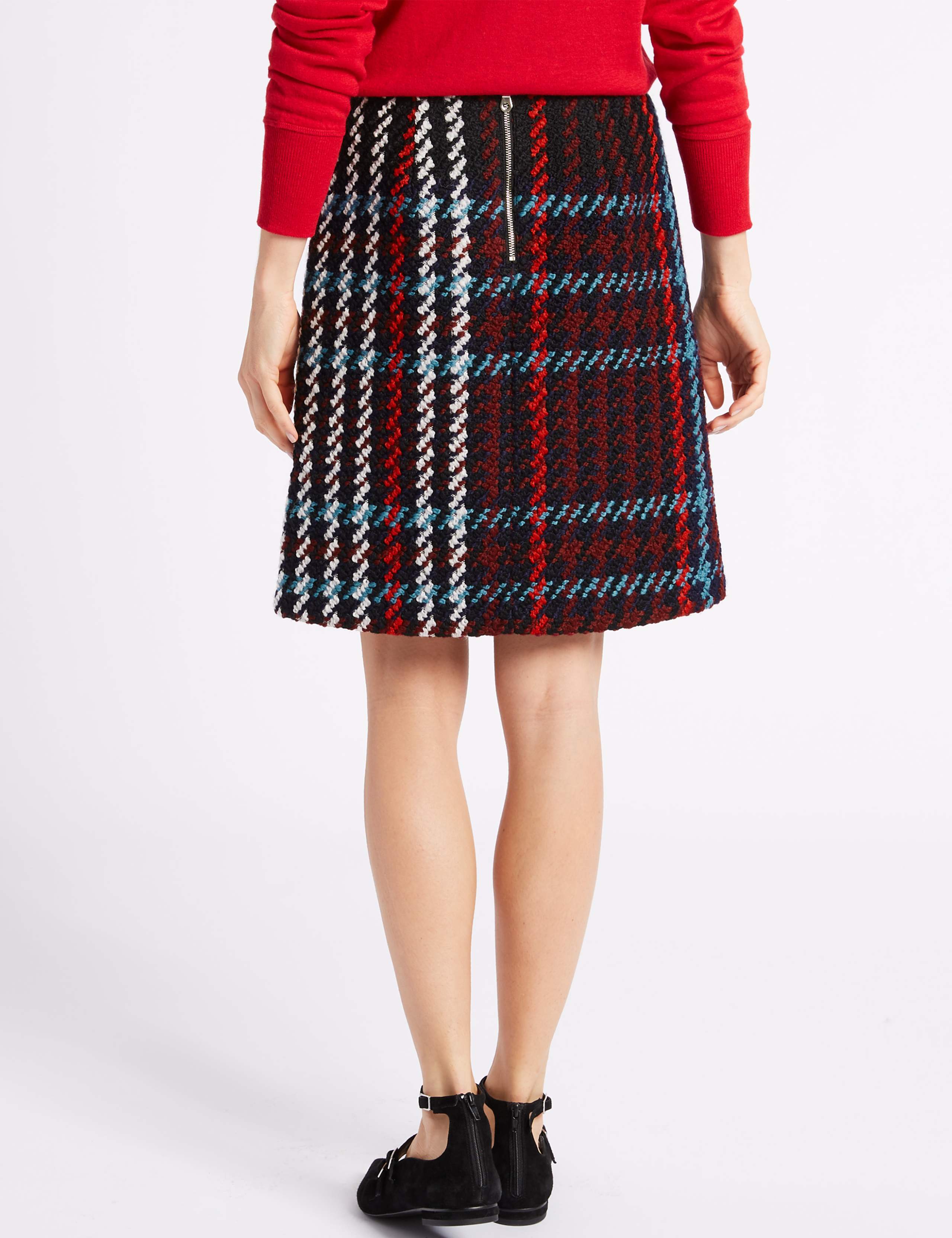 Checked A-Line Mini Skirt 4 of 5