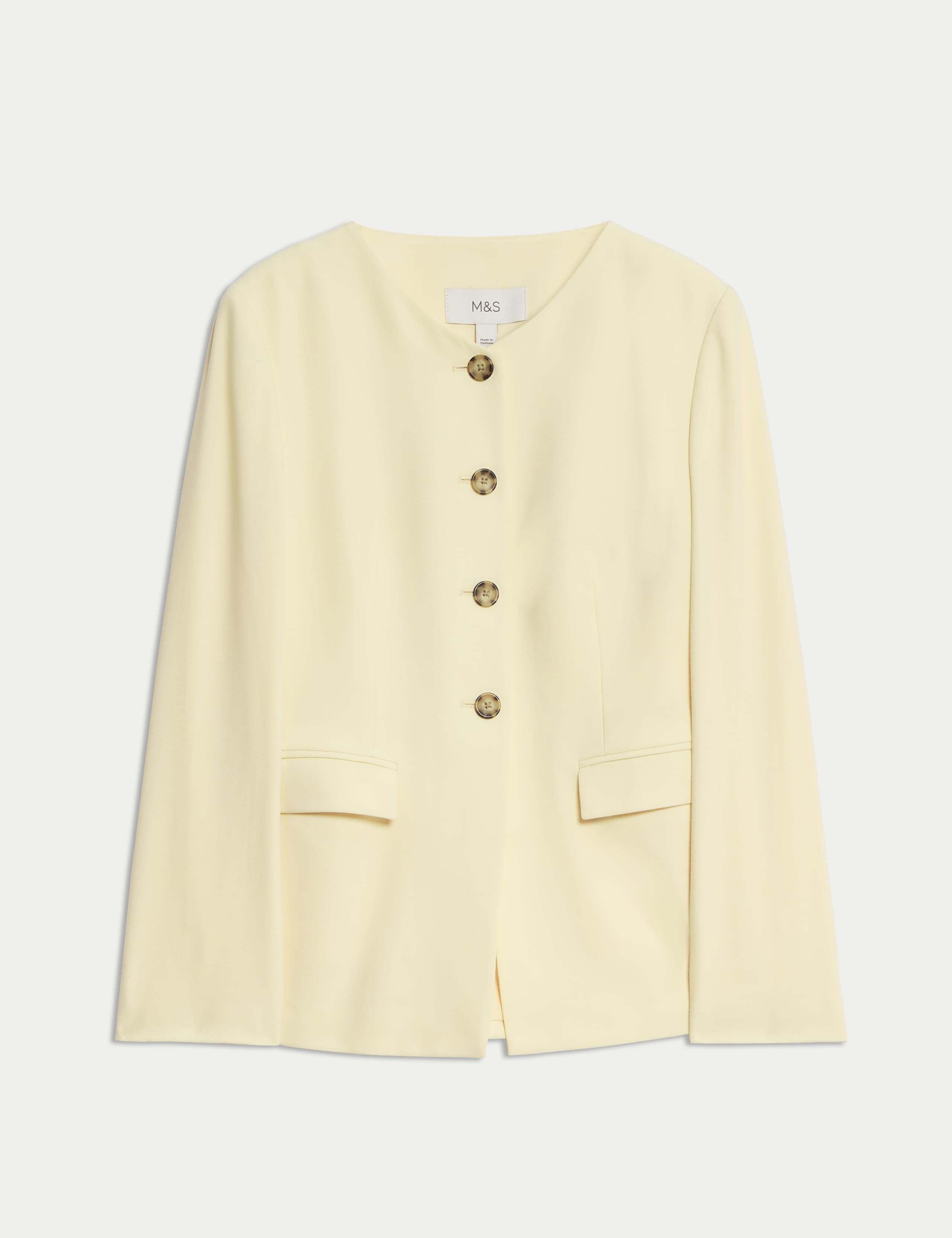 Tailored Collarless Blazer 2 of 5