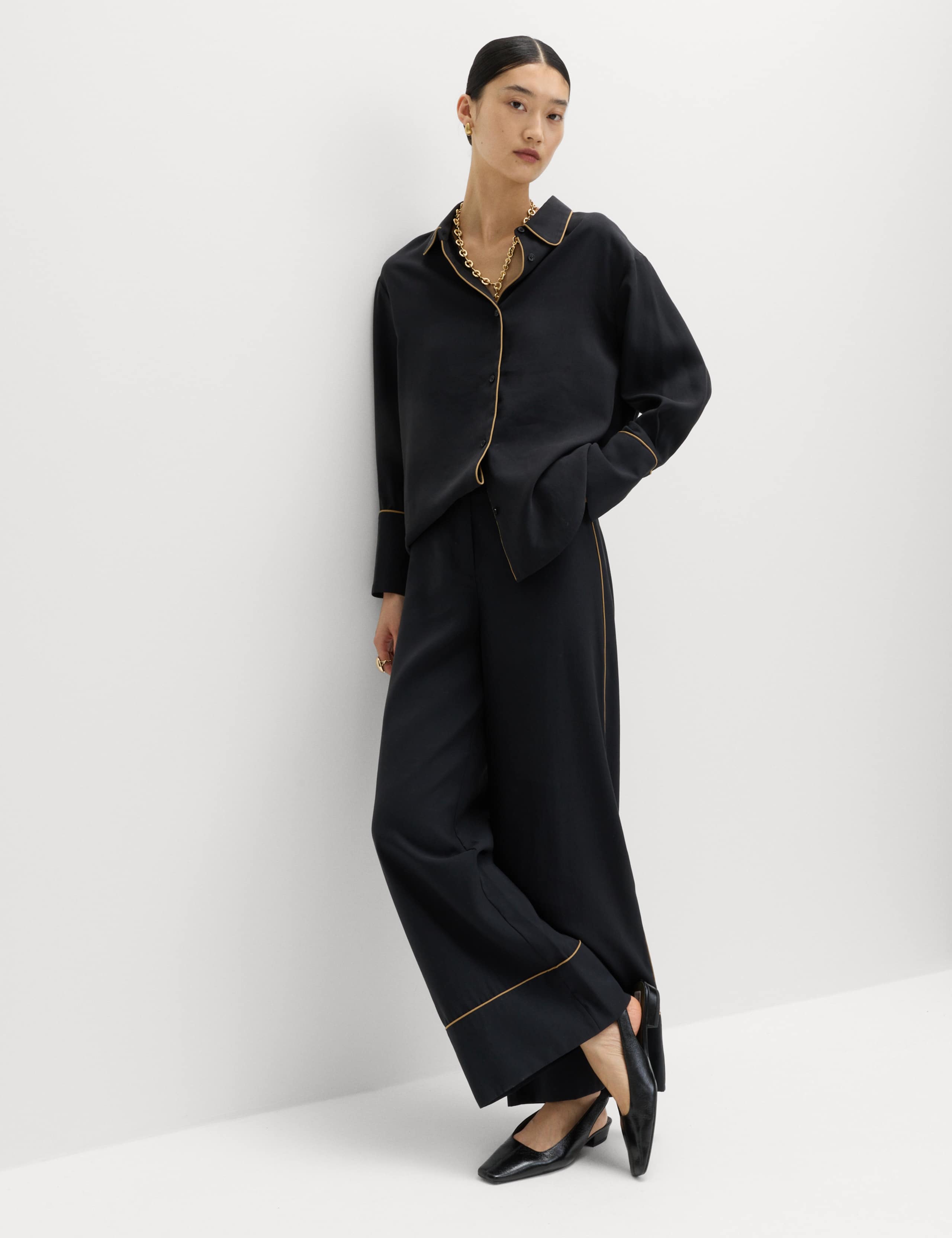 Contrast Trim Wide Leg Trousers 4 of 5
