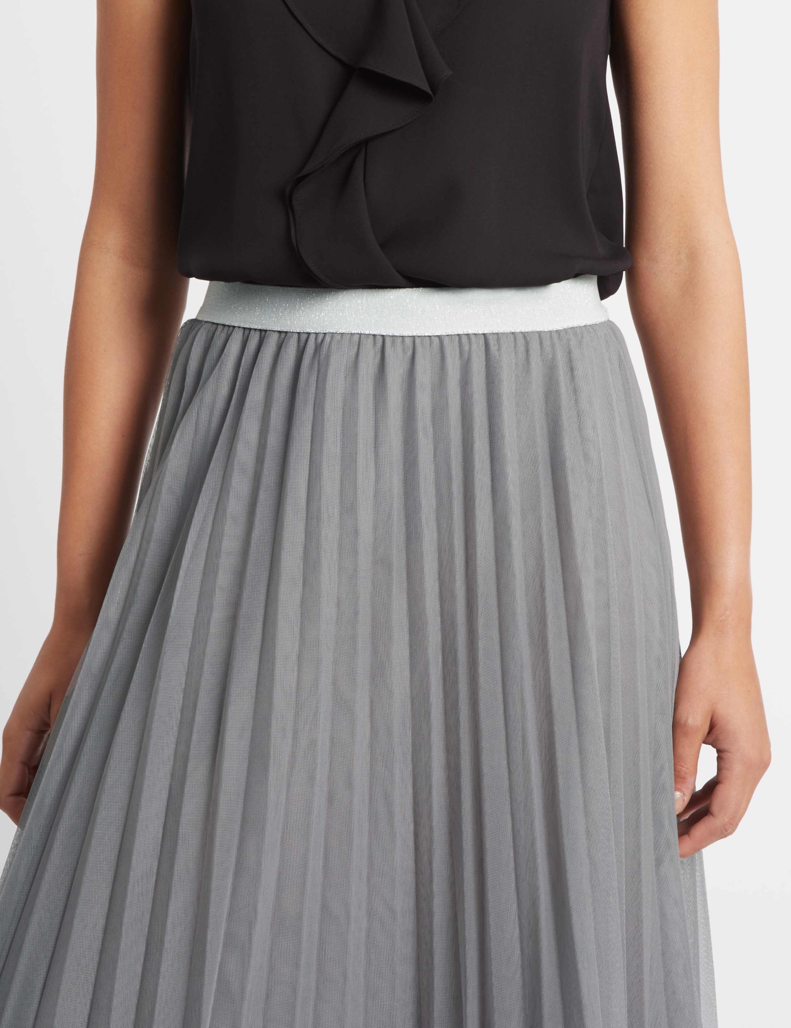 Tiered Mesh A-Line Maxi Skirt 5 of 5