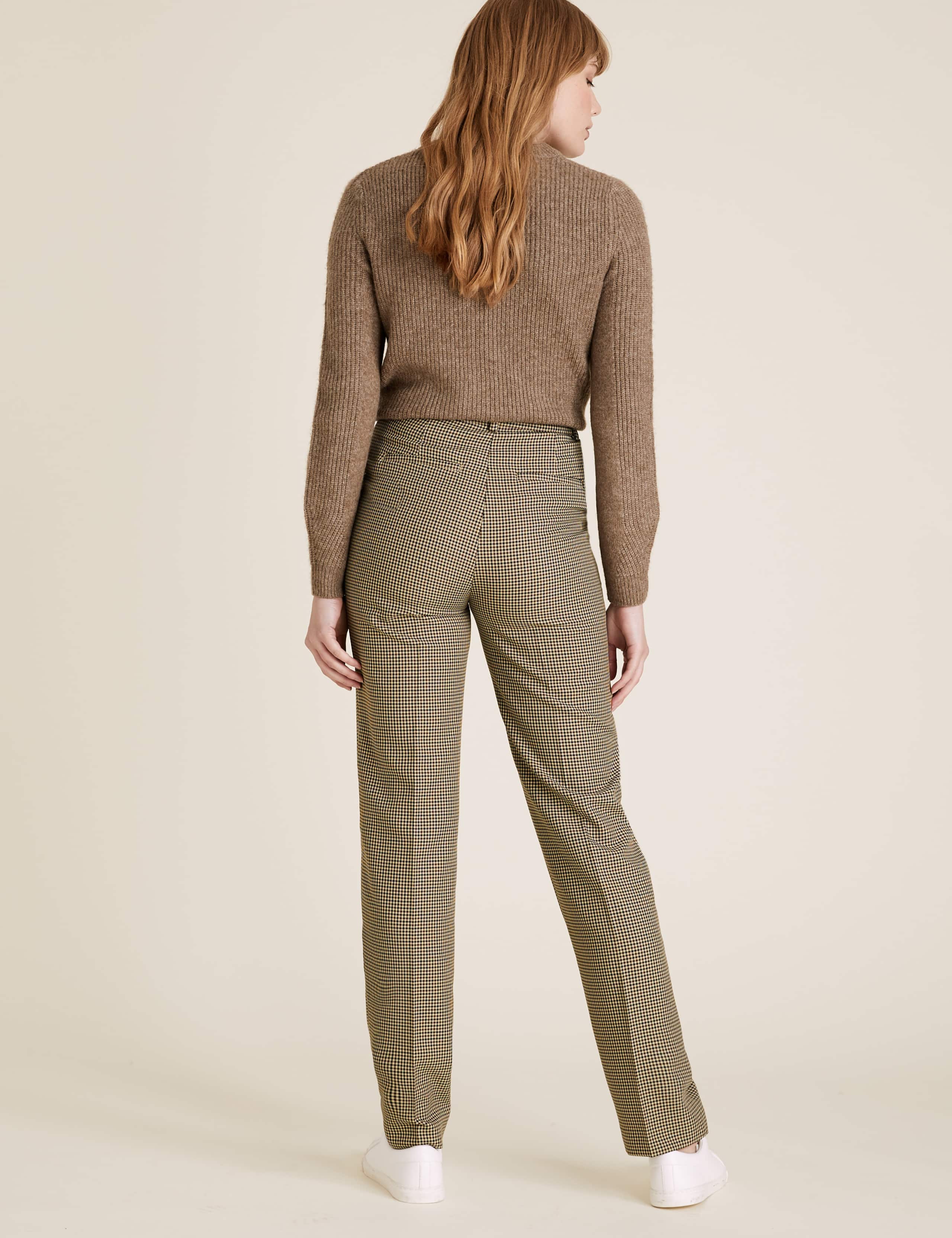Checked Straight Leg Ankle Grazer Trousers 4 of 5