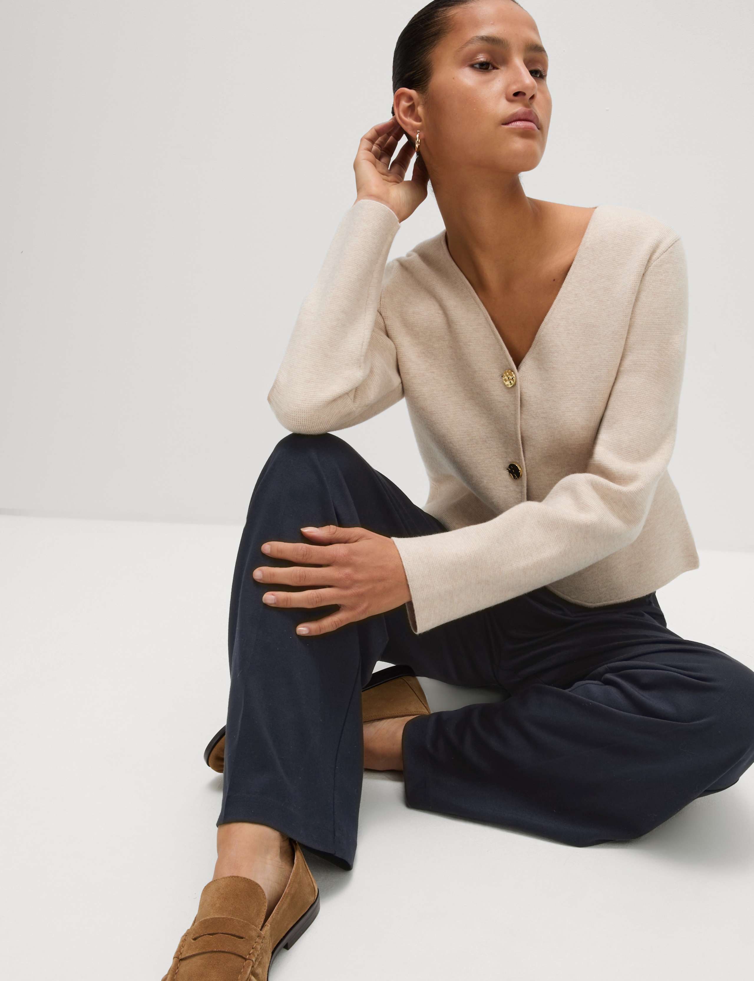 Jersey Wide Leg Trousers with Stretch 5 of 5