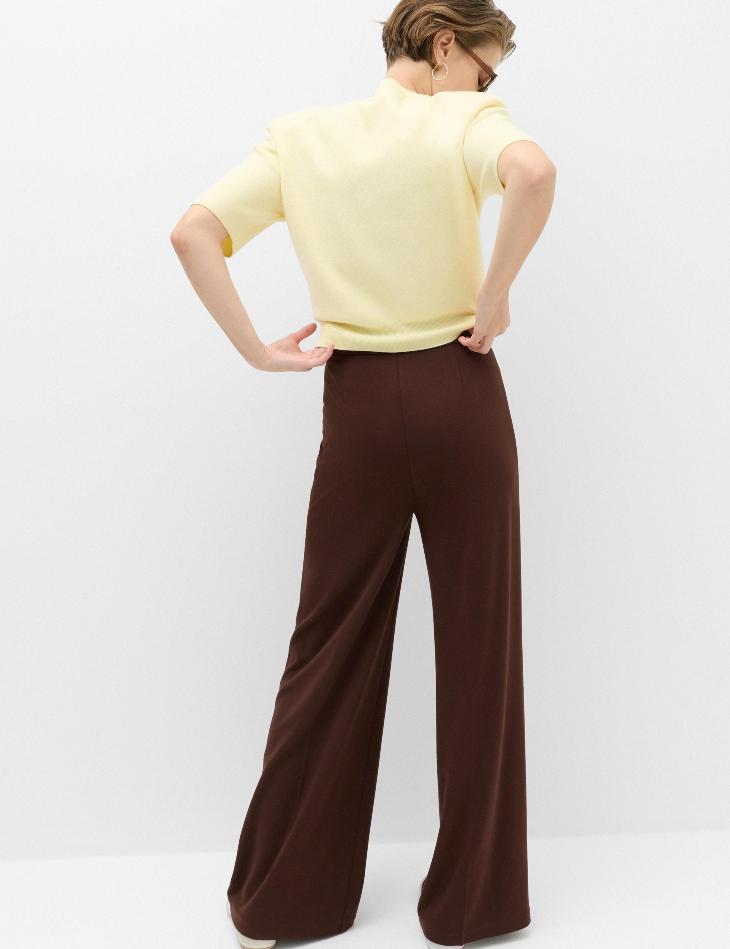Jersey Wide Leg Trousers with Stretch 4 of 6
