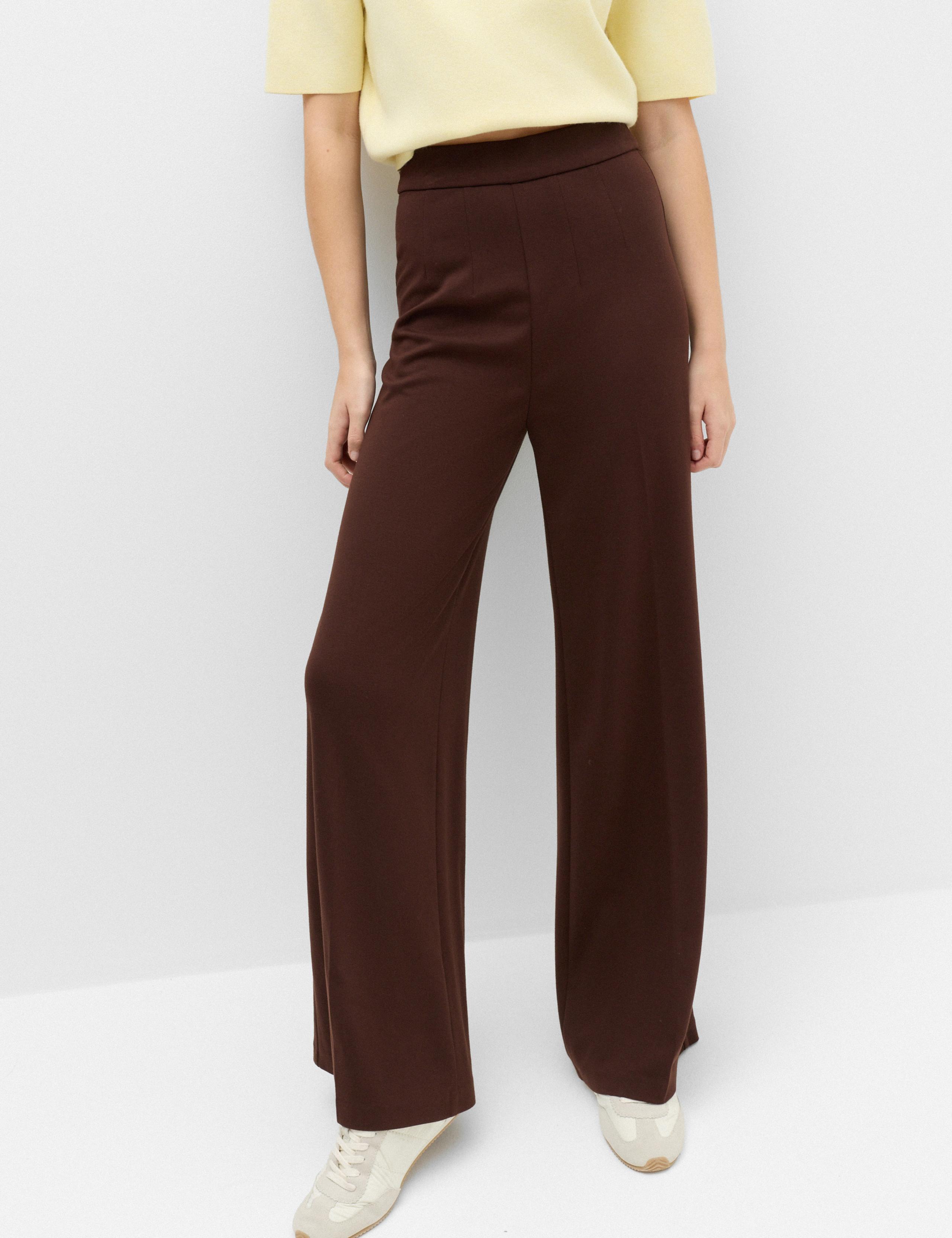 Jersey Wide Leg Trousers with Stretch 5 of 6