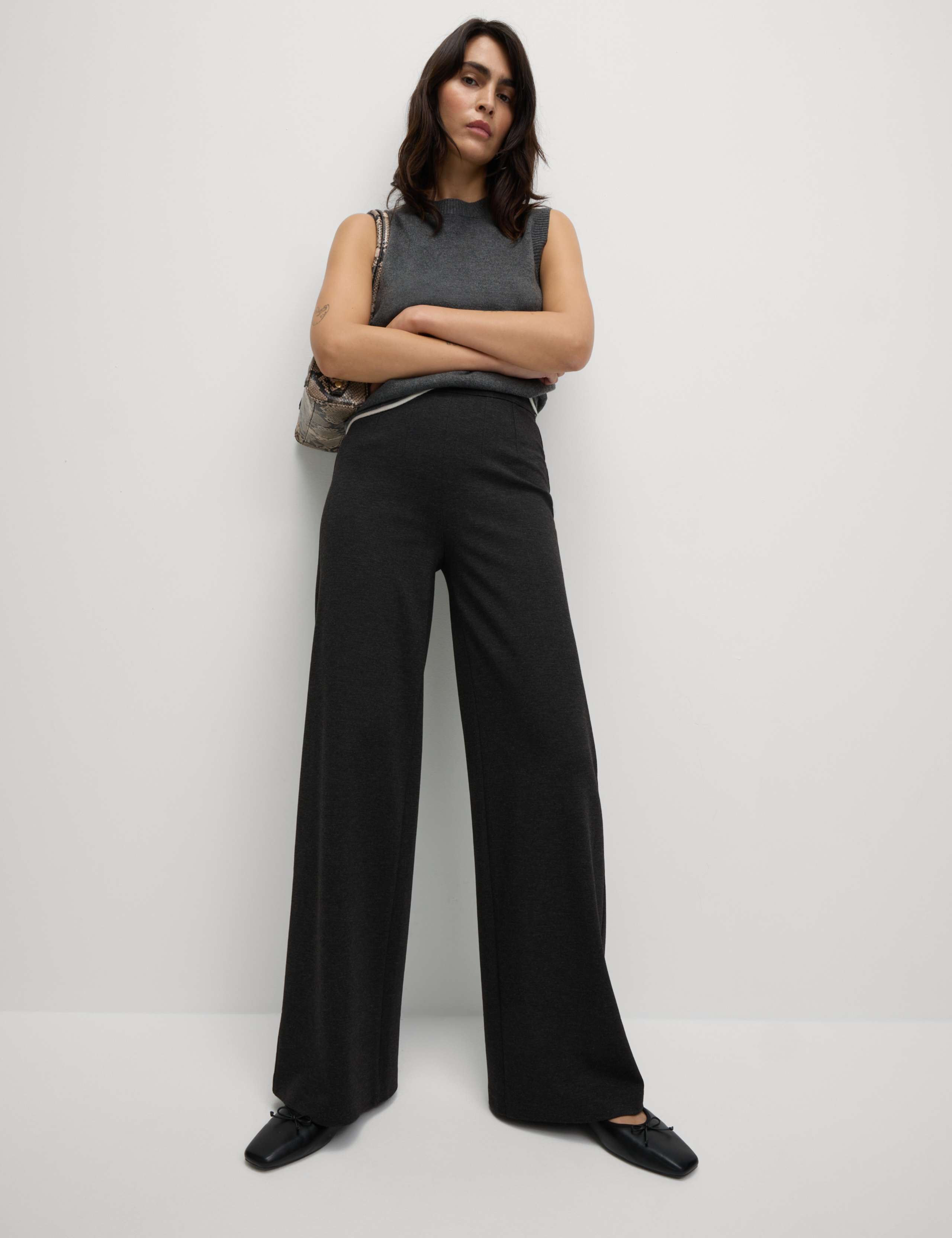 Jersey Wide Leg Trousers with Stretch 4 of 6