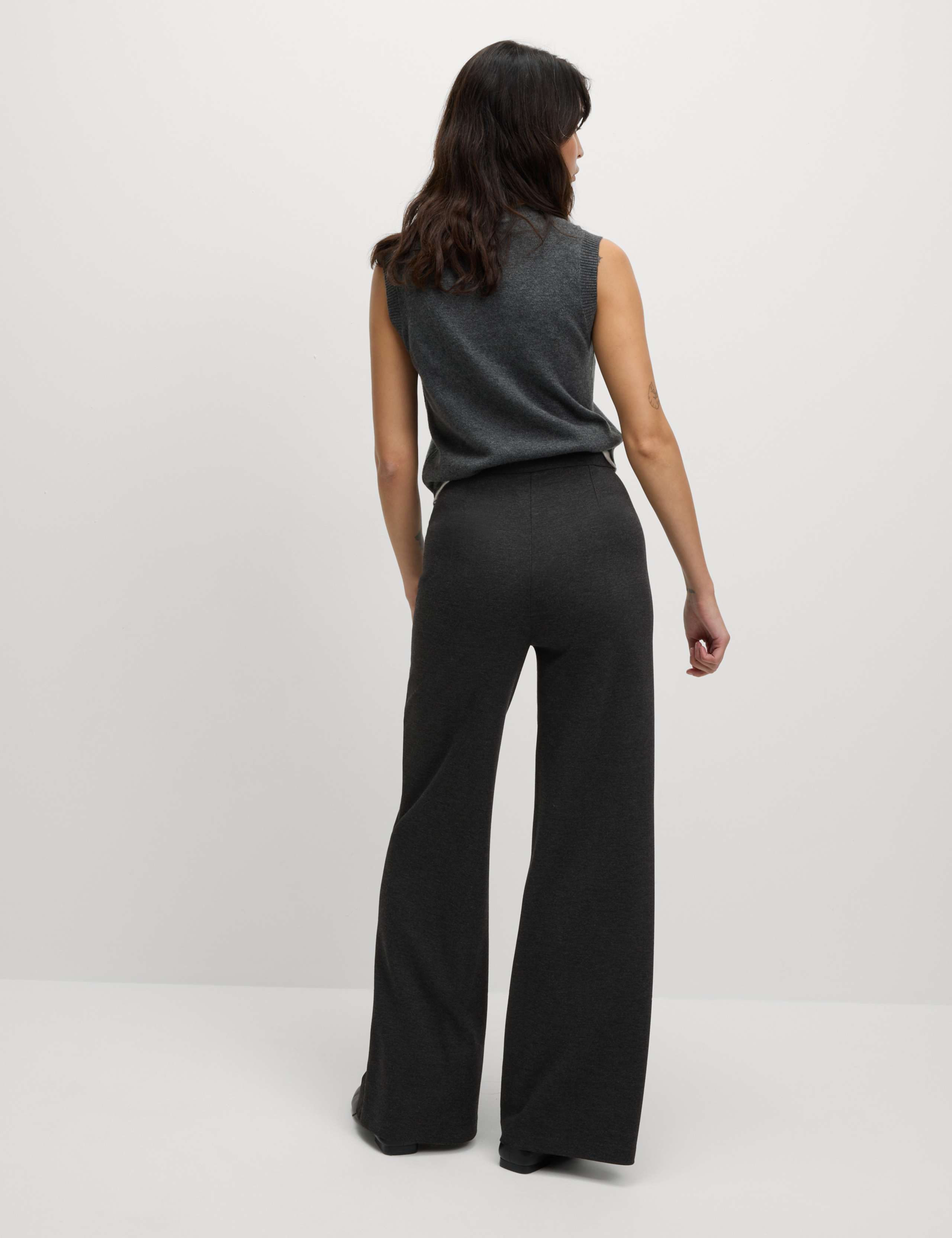 Jersey Wide Leg Trousers with Stretch 6 of 6