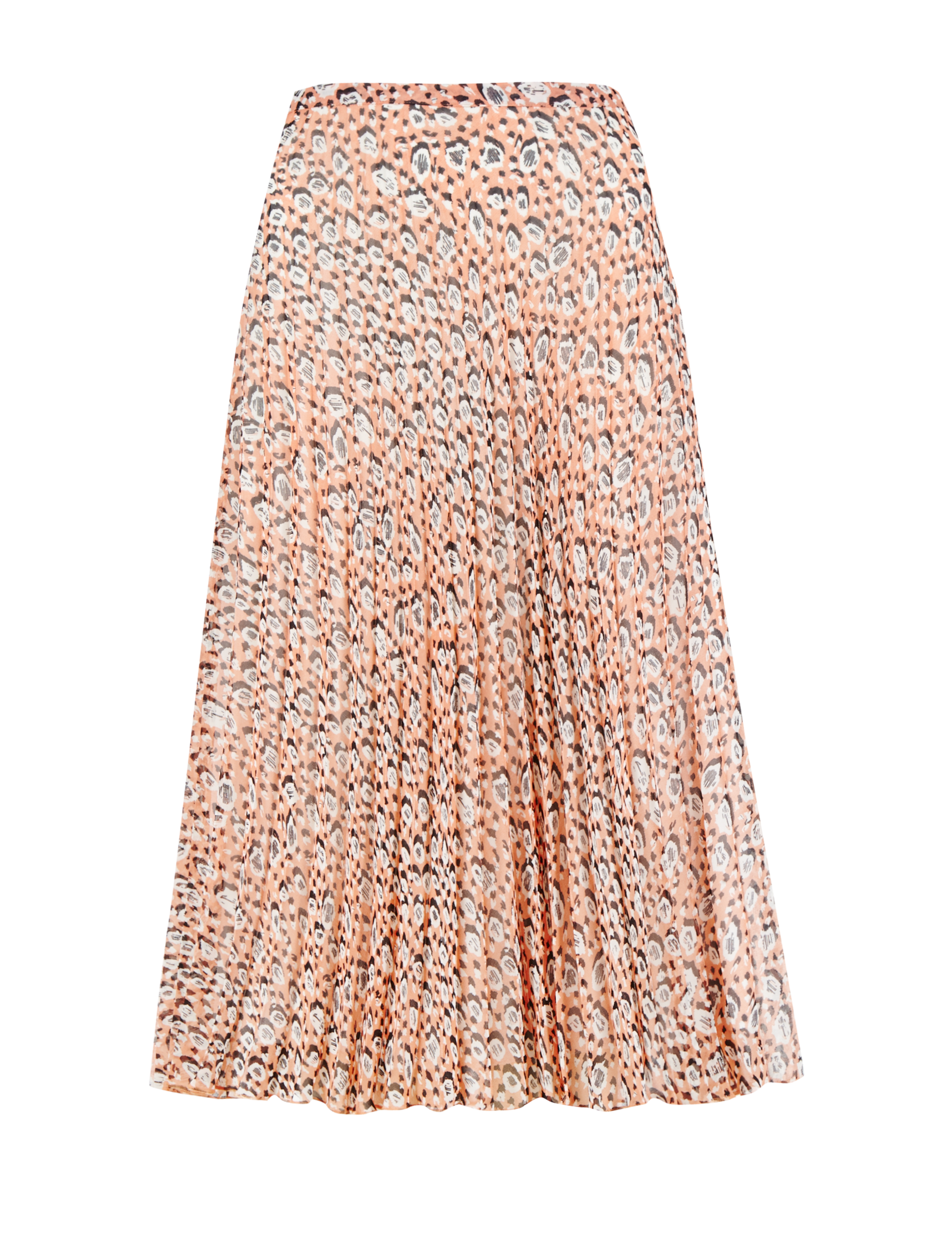 Animal Print Pleated A-Line Skirt 2 of 4