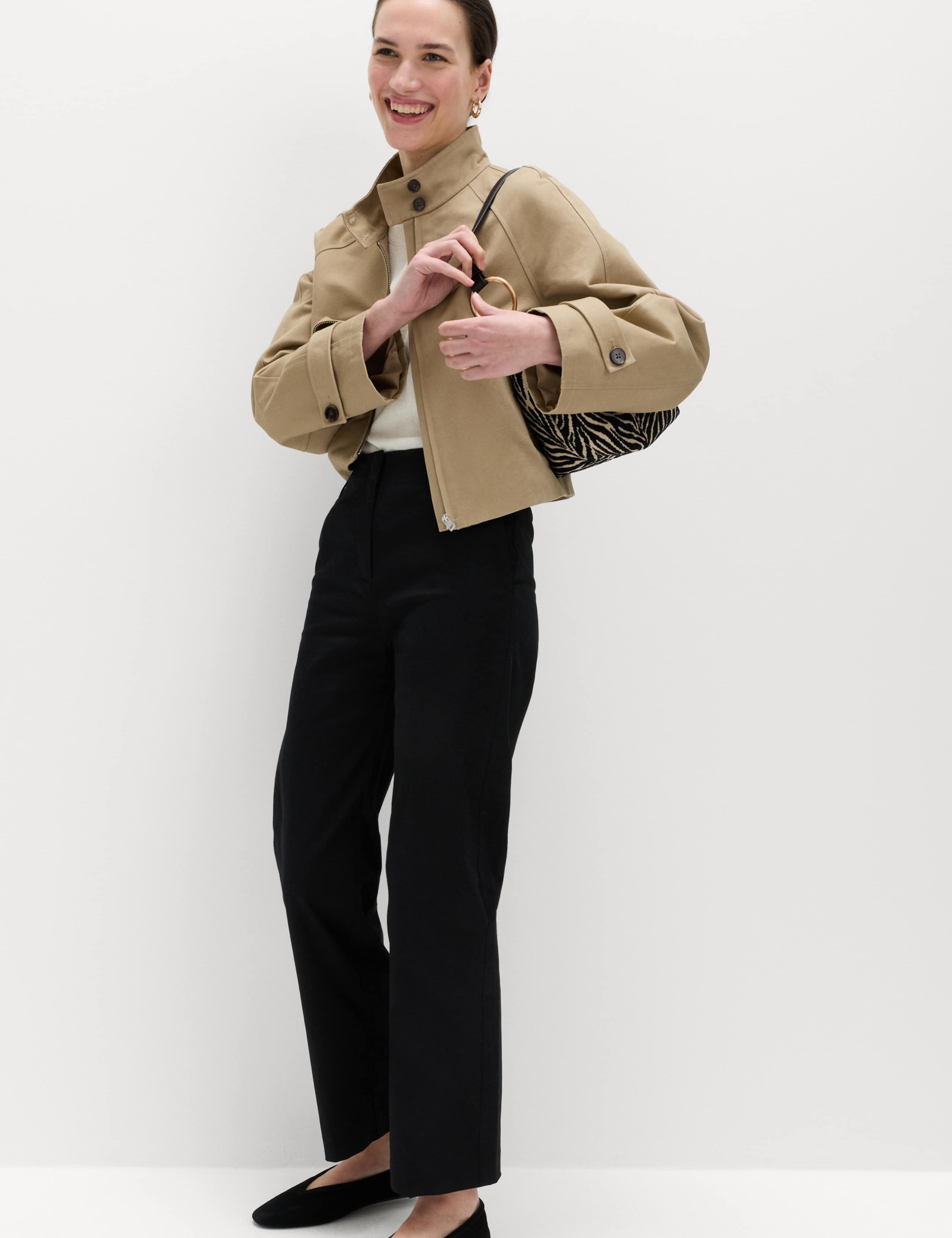 Cotton Rich Straight Leg Trousers 5 of 5