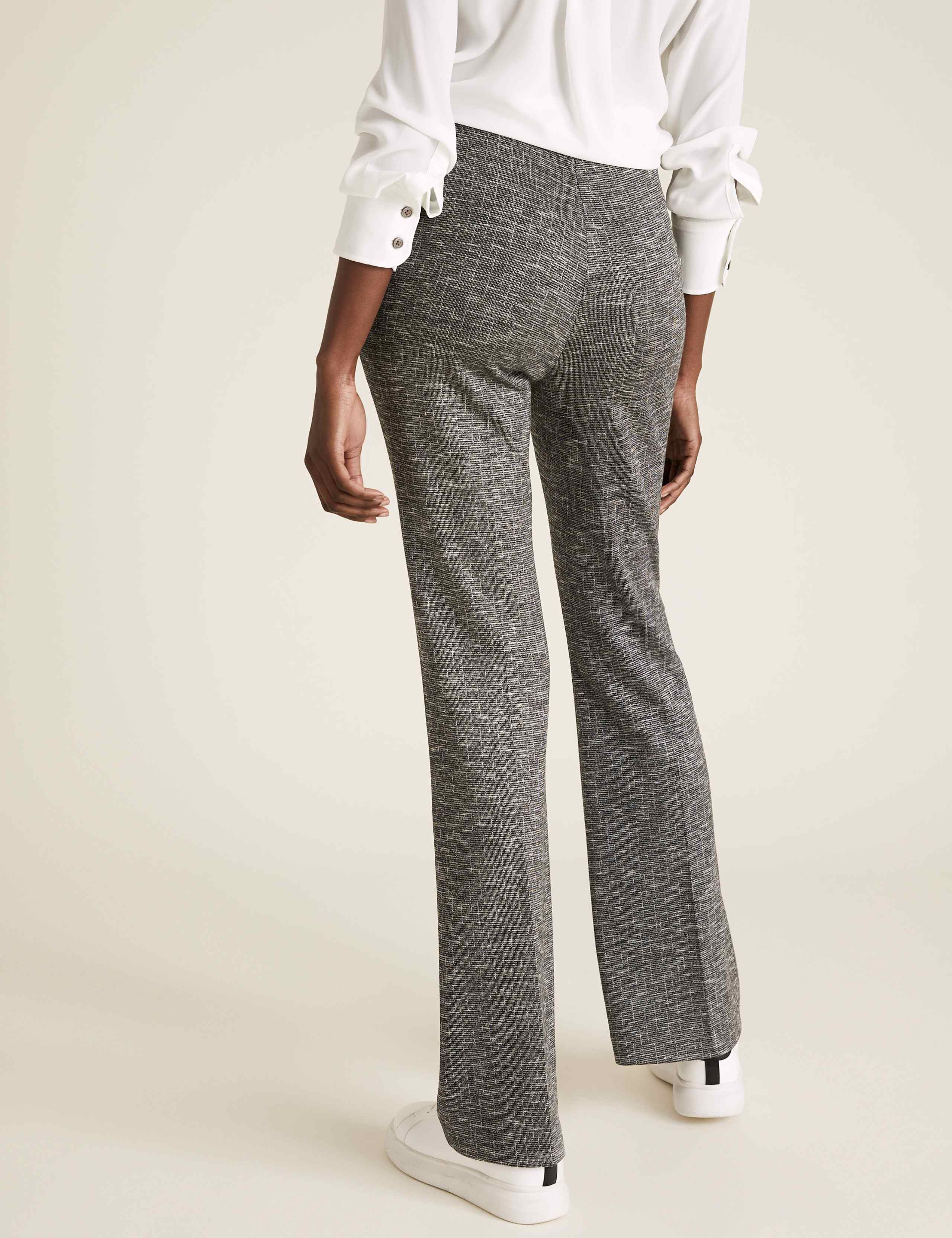 Jersey Checked Flared Trousers 5 of 5