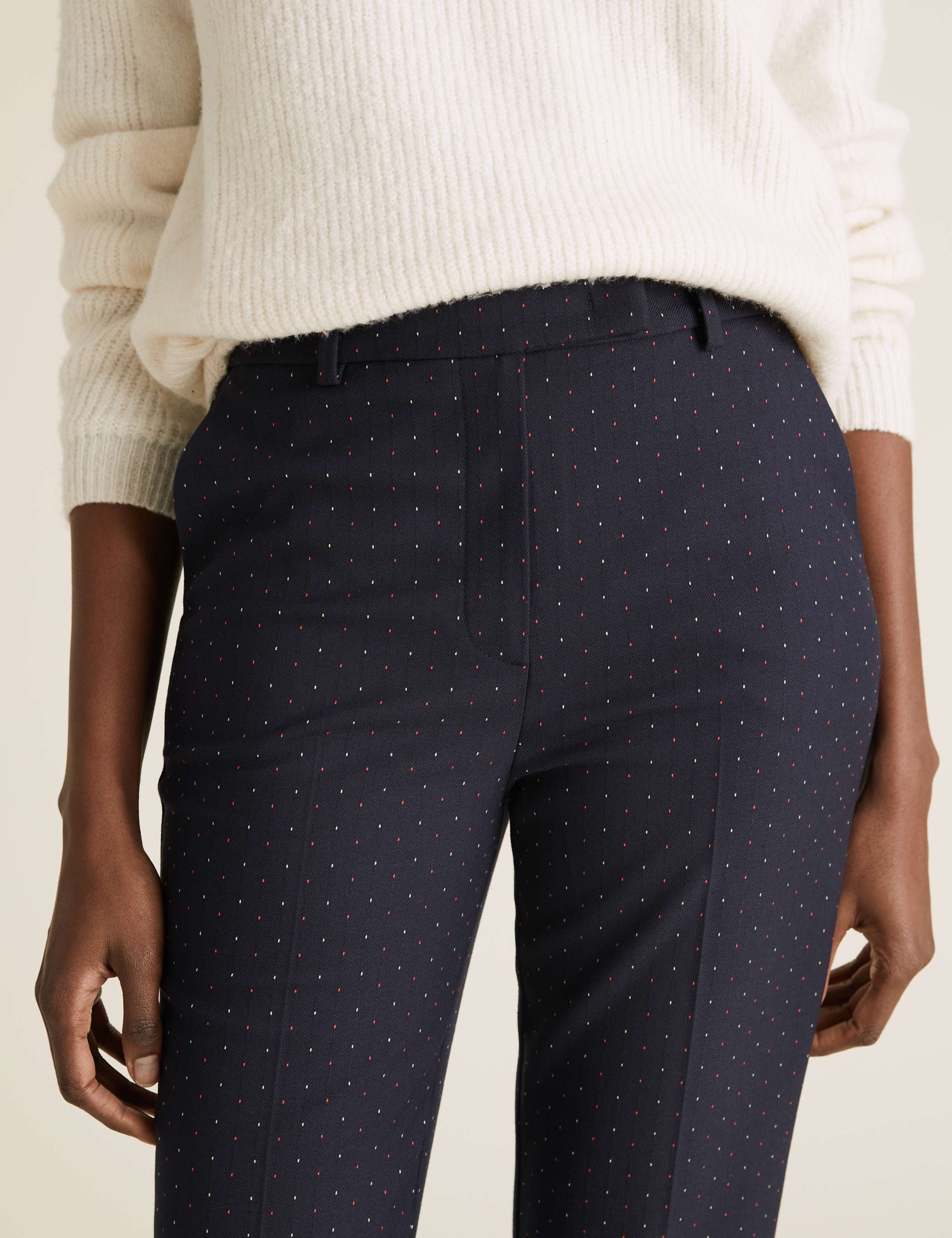 Mia Slim Pindot Ankle Grazer Trousers 3 of 6