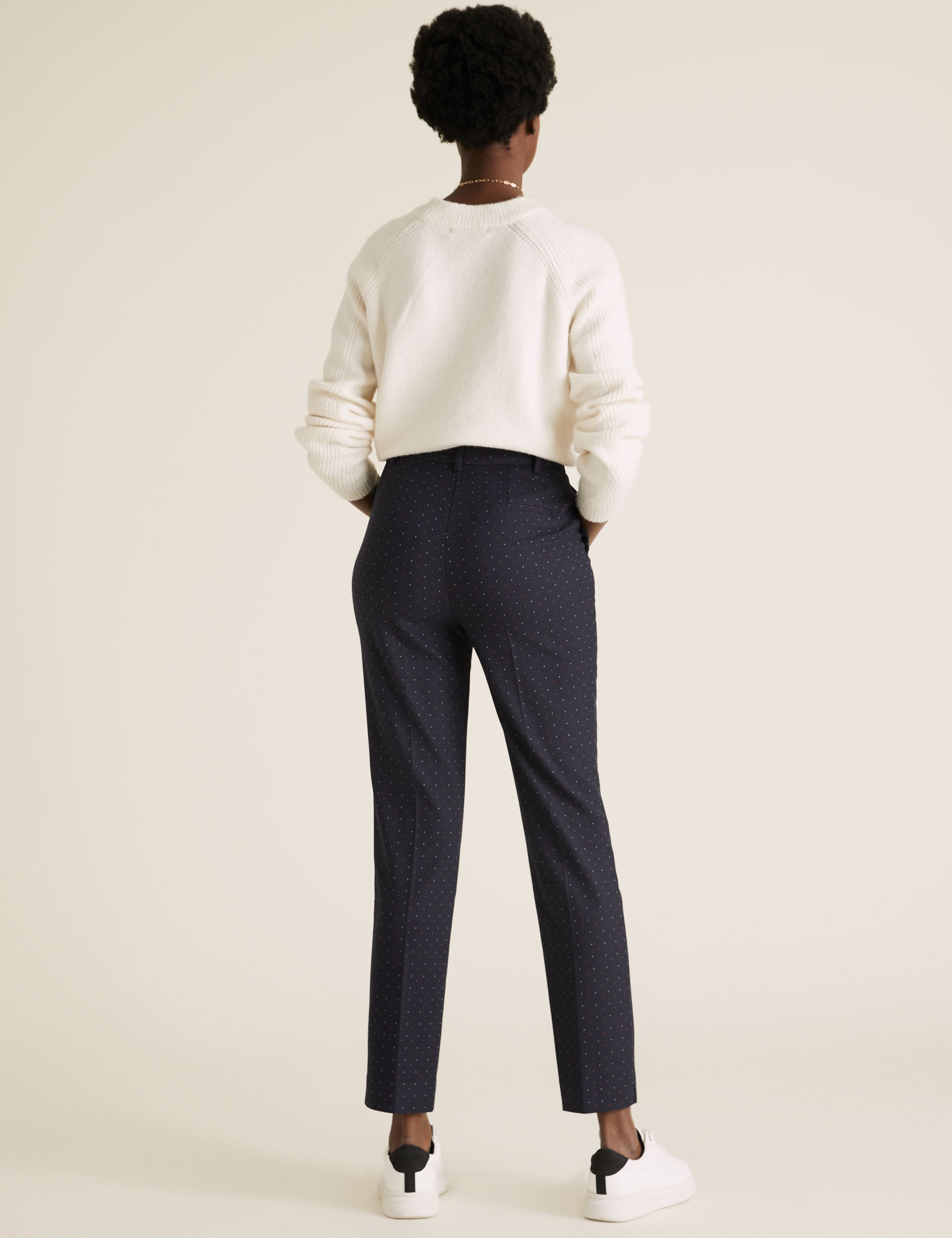 Mia Slim Pindot Ankle Grazer Trousers 4 of 6
