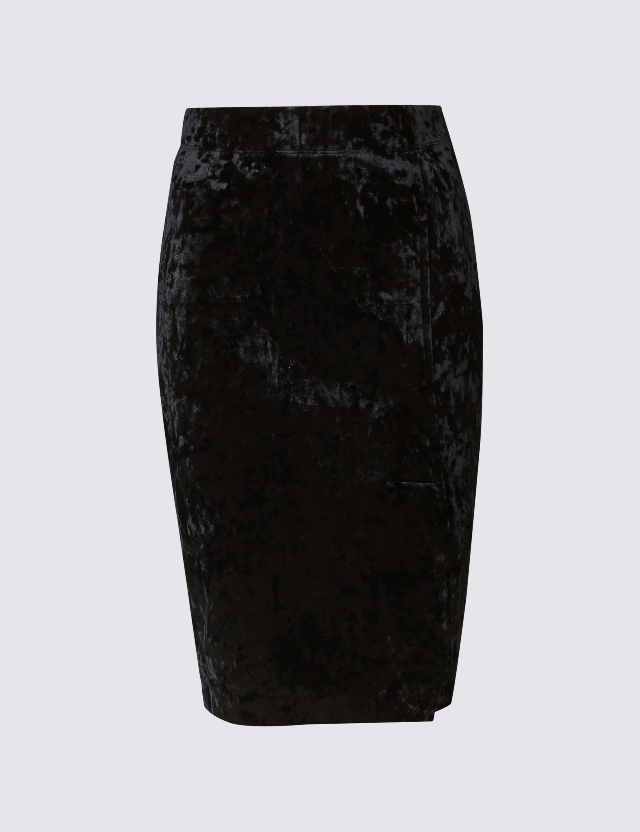 Velvet Pencil Midi Skirt 2 of 5