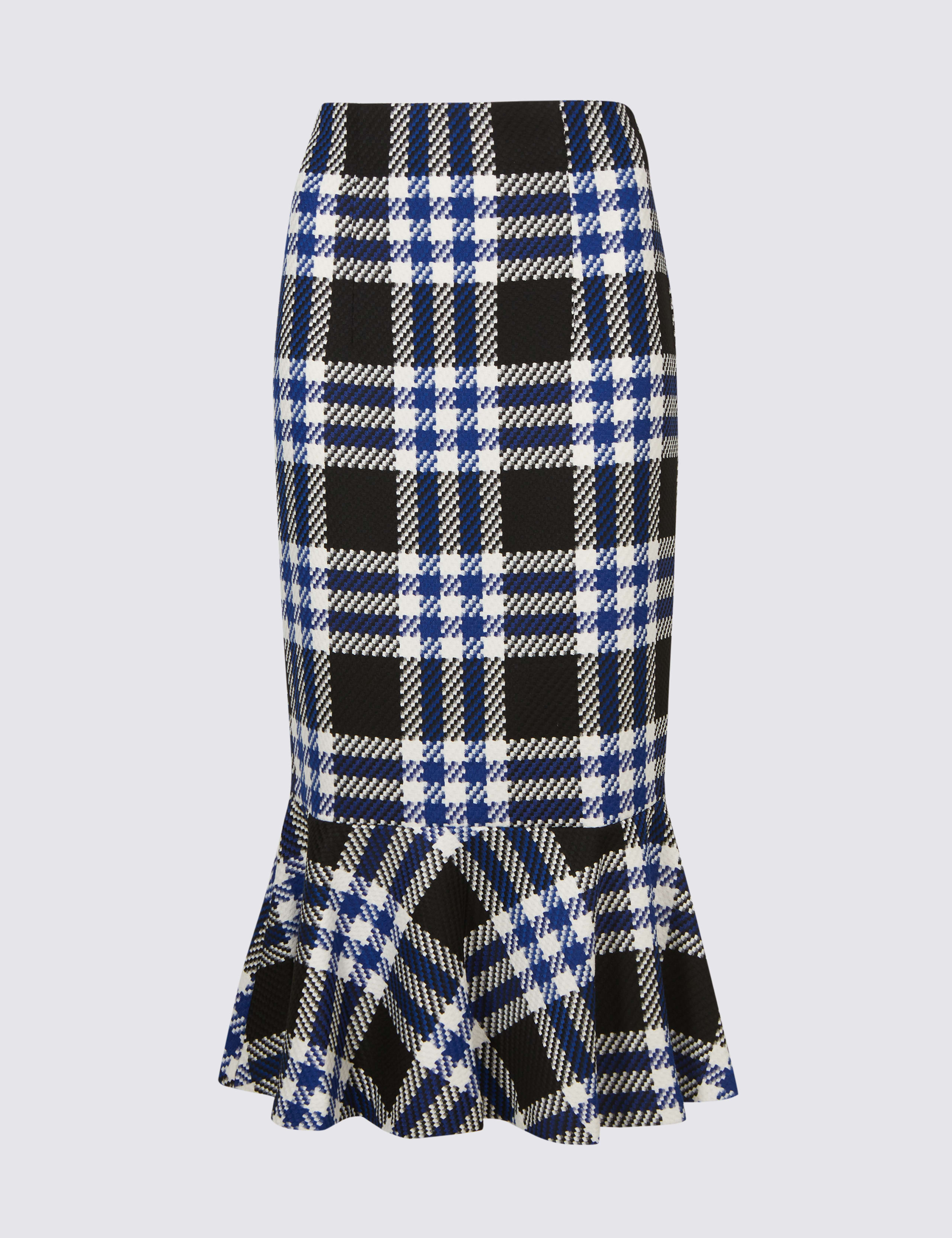 Checked Fish Tail Midi Skirt 2 of 6