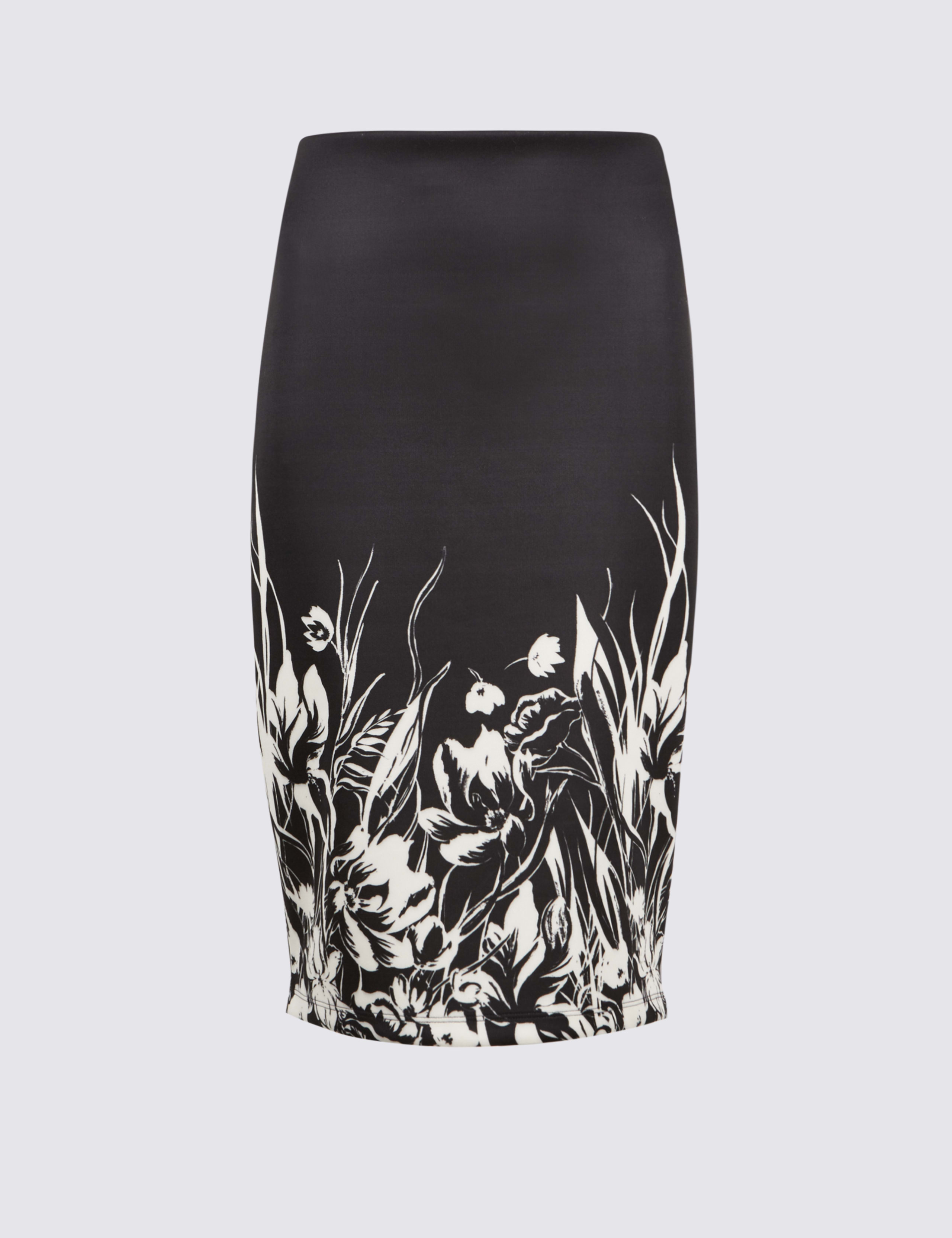 Floral Print Pencil Midi Skirt 2 of 5